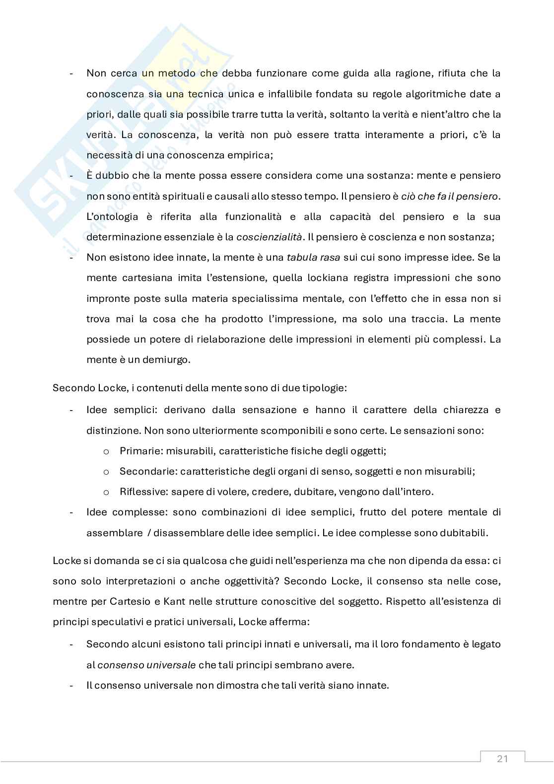 Appunti Storia della filosofia moderna e contemporanea (b)  Pag. 21