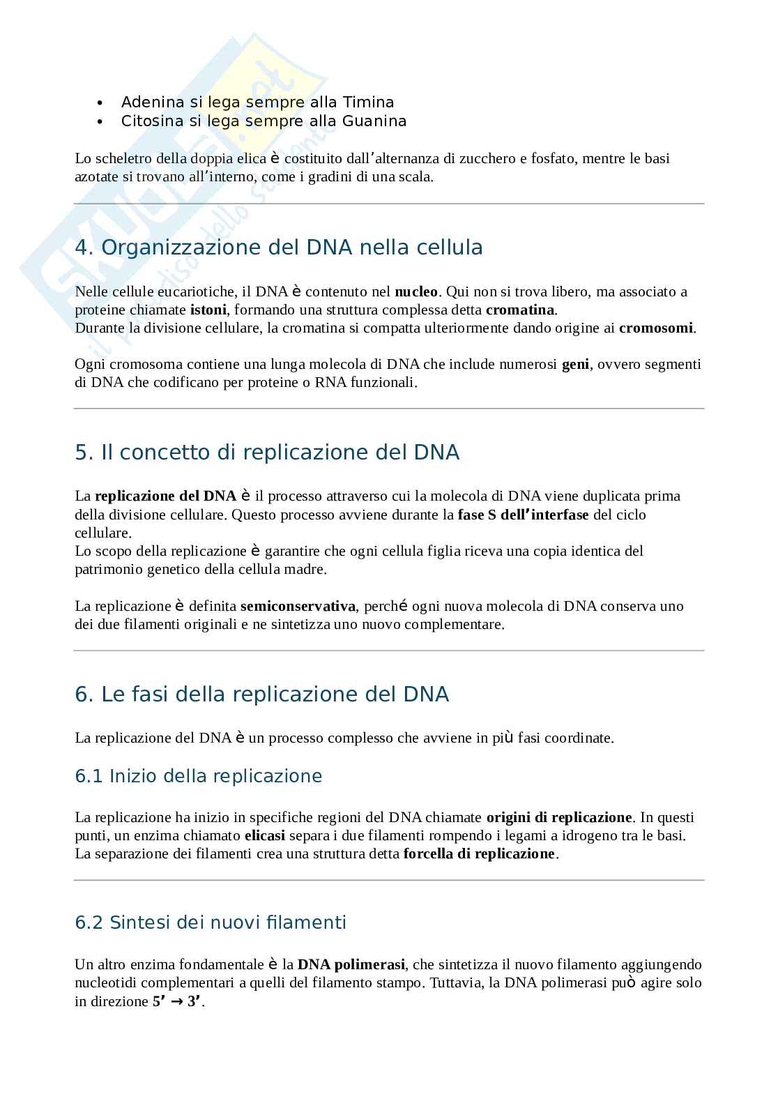 DNA, replicazione e traduzione  Pag. 2