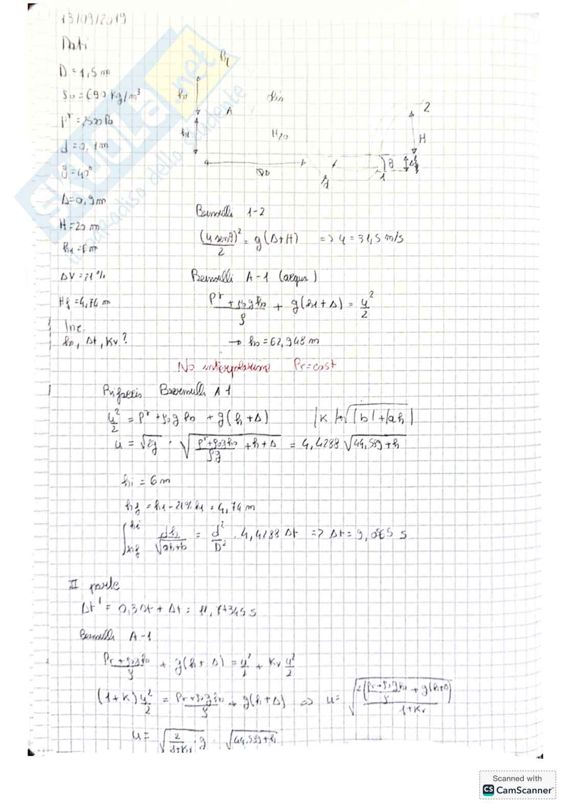 Esercizi Fluidodinamica - parte 2 Pag. 21