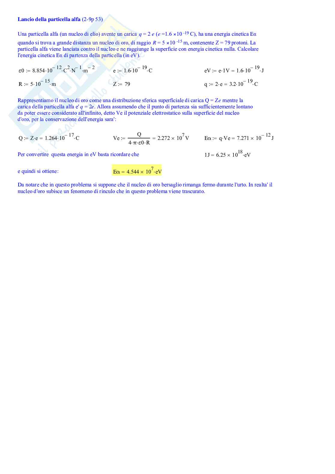 Esercizi di Fisica 2 sull'elettromagnetismo  Pag. 1