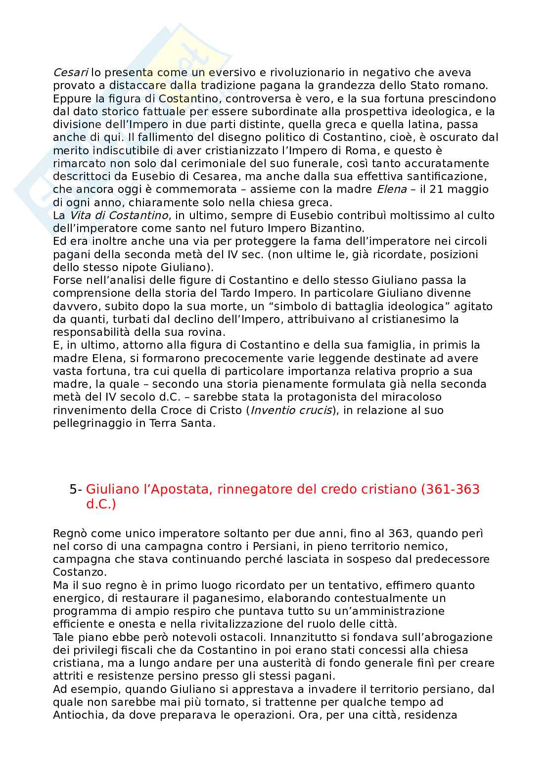 Riassunto esame Storia romana, Prof. Tantillo Ignazio, libro consigliato Storia romana, Gerace, Marcone Pag. 21
