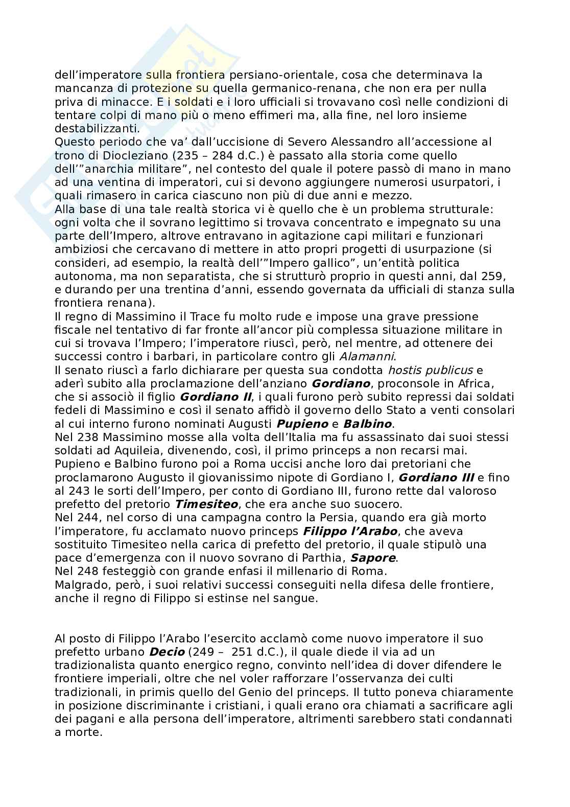 Riassunto esame Storia romana, Prof. Tantillo Ignazio, libro consigliato Storia romana, Gerace, Marcone Pag. 6