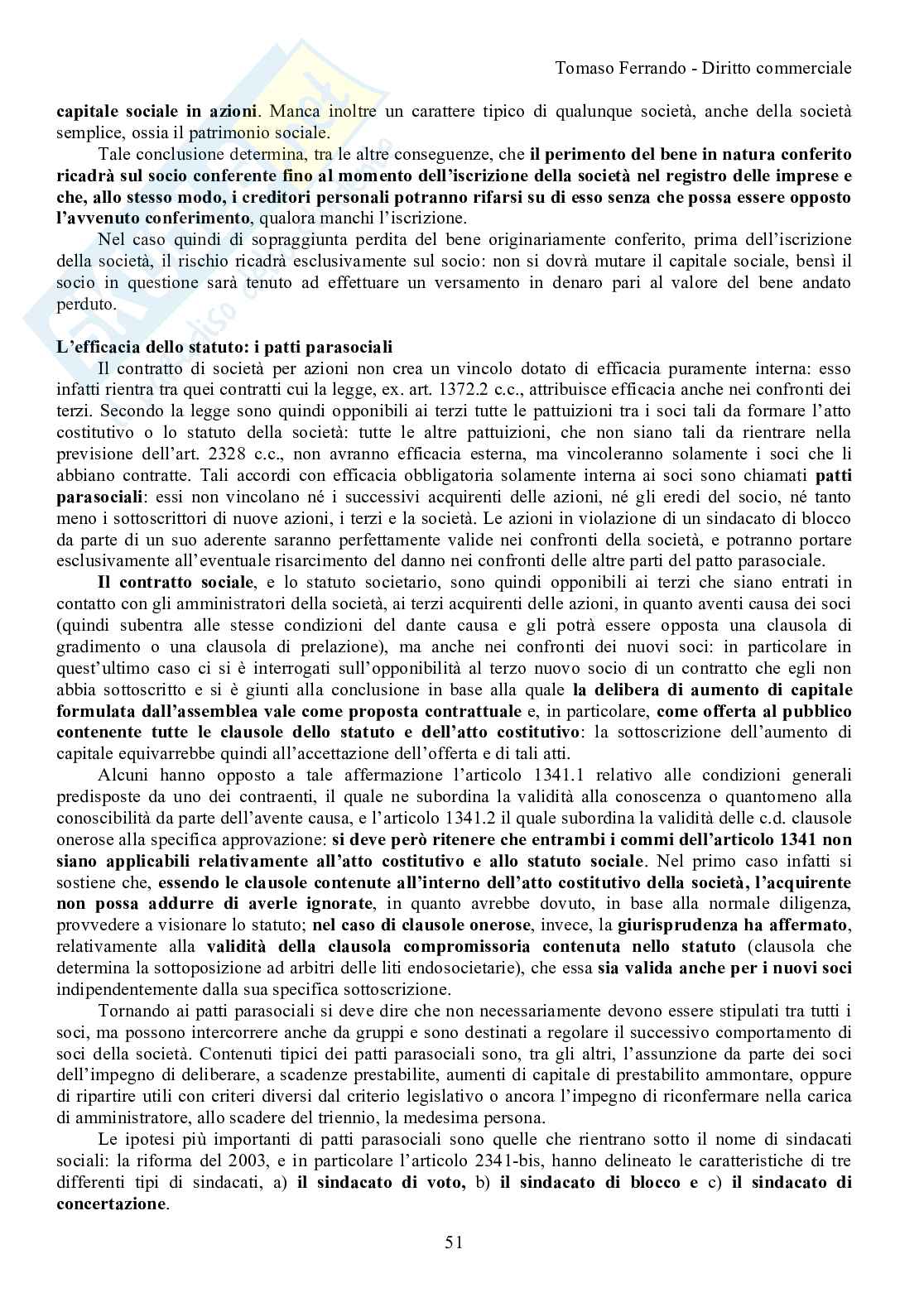 Riassunto esame Diritto commerciale, Prof. Meruzzi Giovanni, libro consigliato Le società di capitali, Galgano Pag. 51