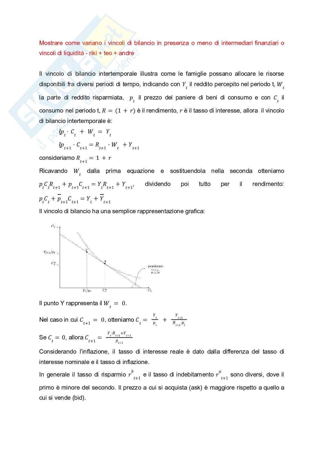 Domande aperte Economia dei mercati monetari e finanziari Pag. 2