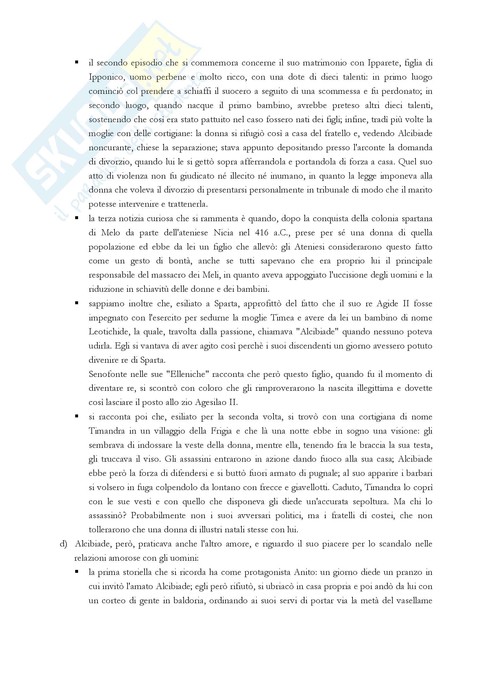 Riassunto esame storia greca, Prof.ssa Prandi, libro consigliato "Alcibiade. Un avventuriero in una democrazia in crisi" (J. De Romilly) Pag. 11