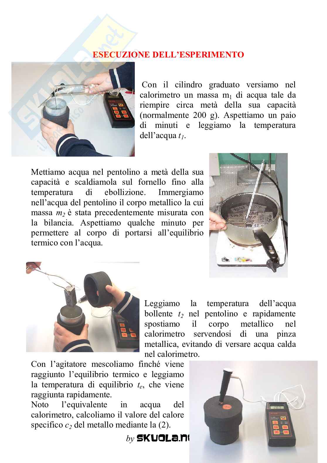 Laboratorio - Calorimetro ad acqua Pag. 6