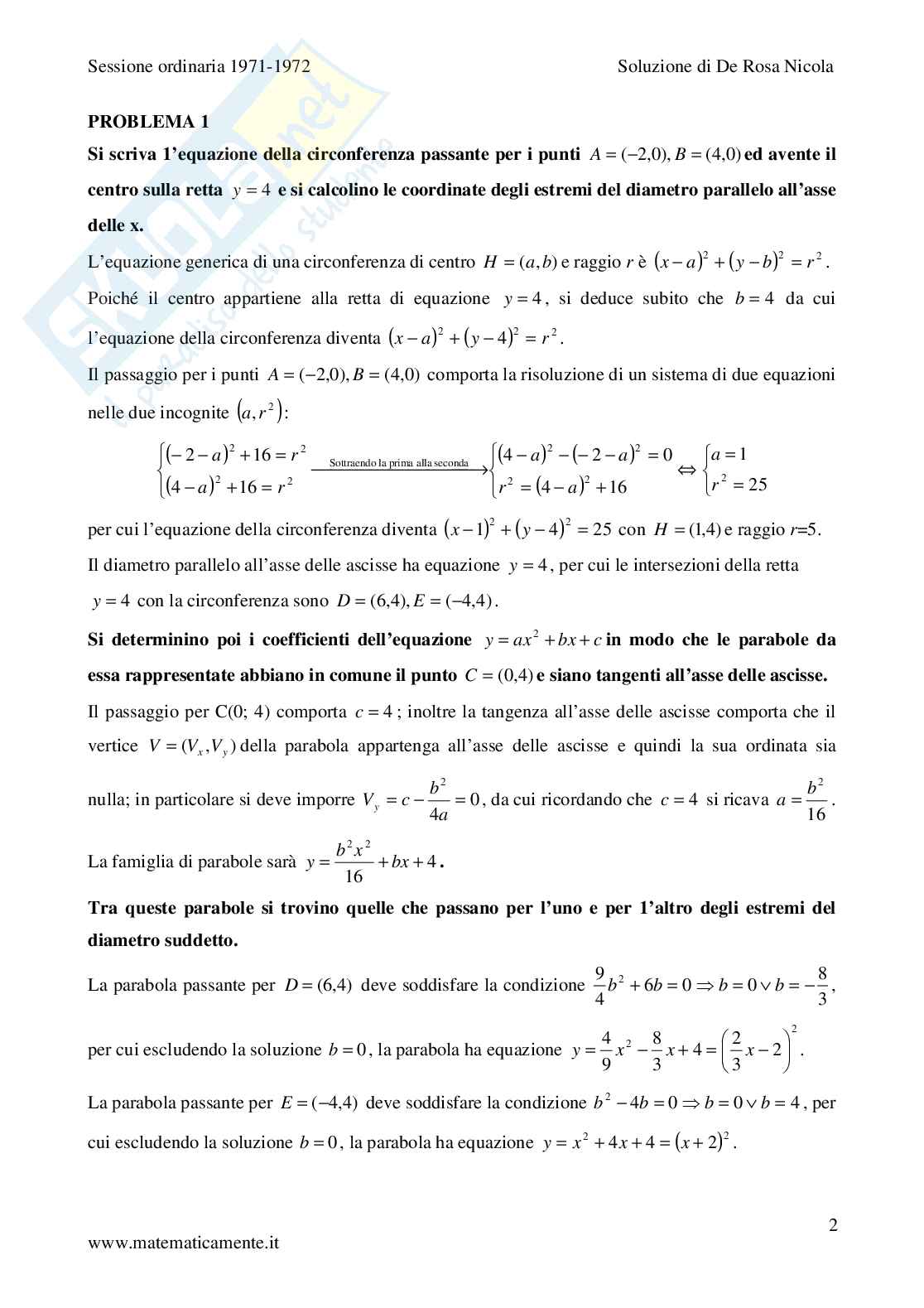 1972 - Liceo Scientifico - Sessione ordinaria - temi svolti Pag. 2