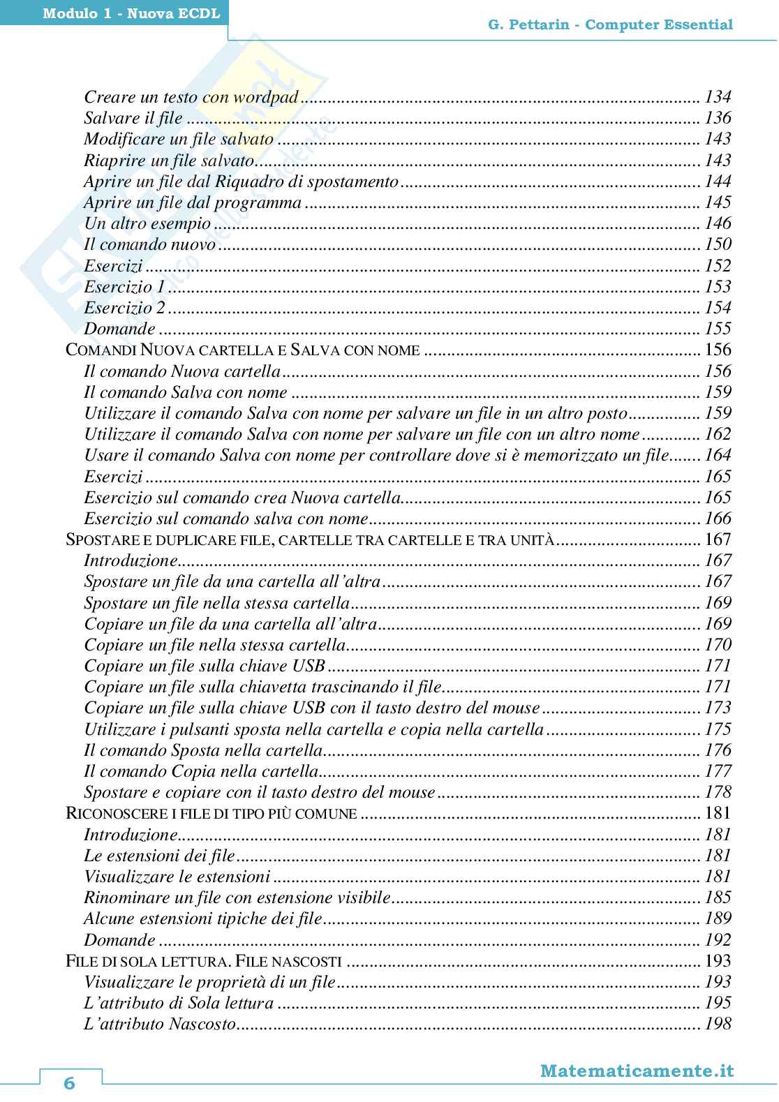 01. Nuova ECDL modulo 1: Computer essential (ebook) Pag. 6