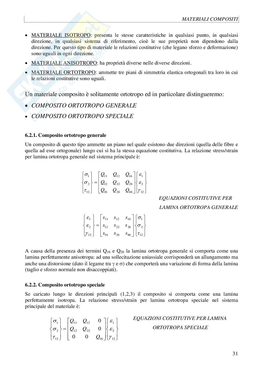 Appunti Meccanica dei materiali sui materiali compositi Pag. 31