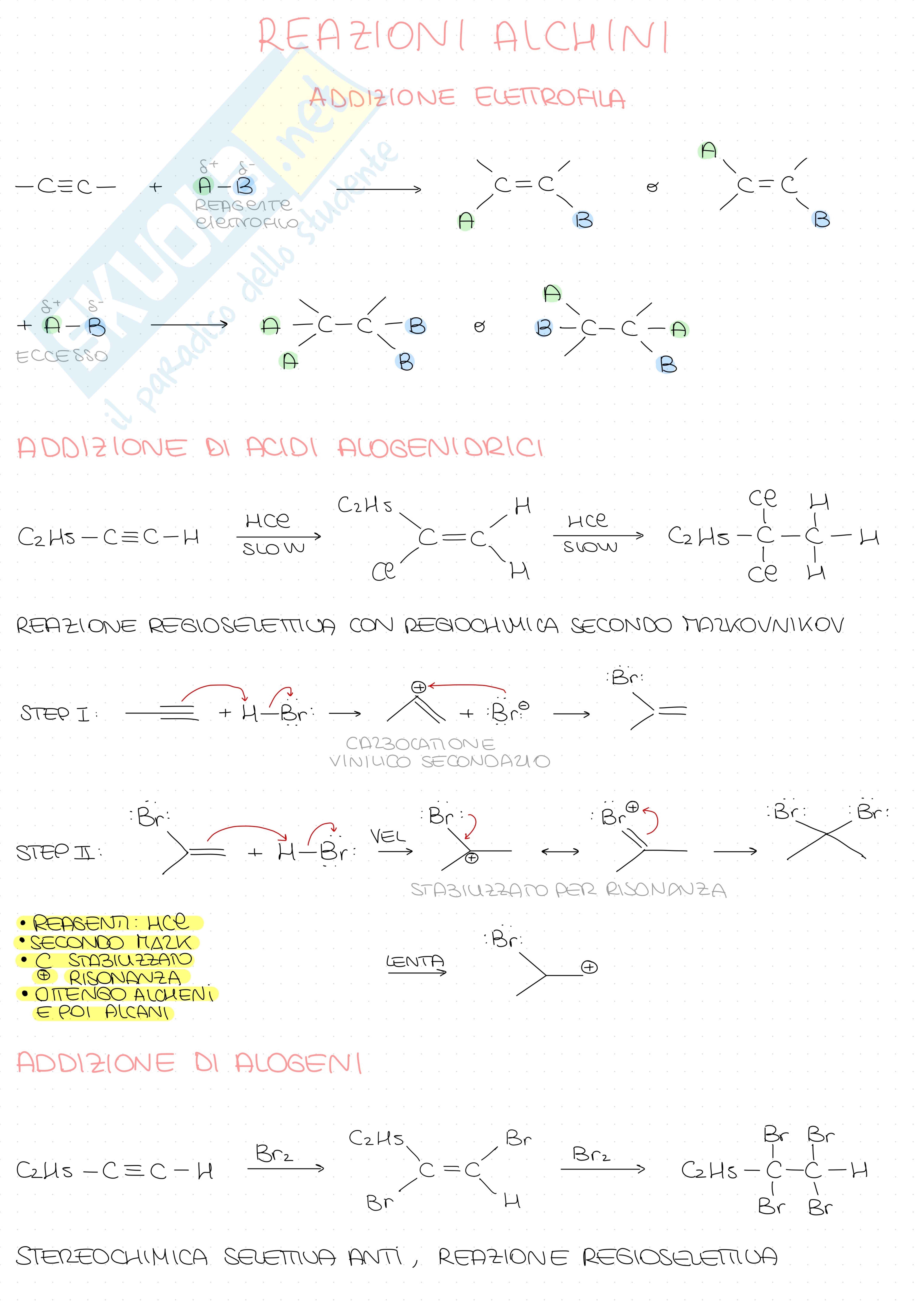 Reazioni alchini e preparazione  Pag. 1