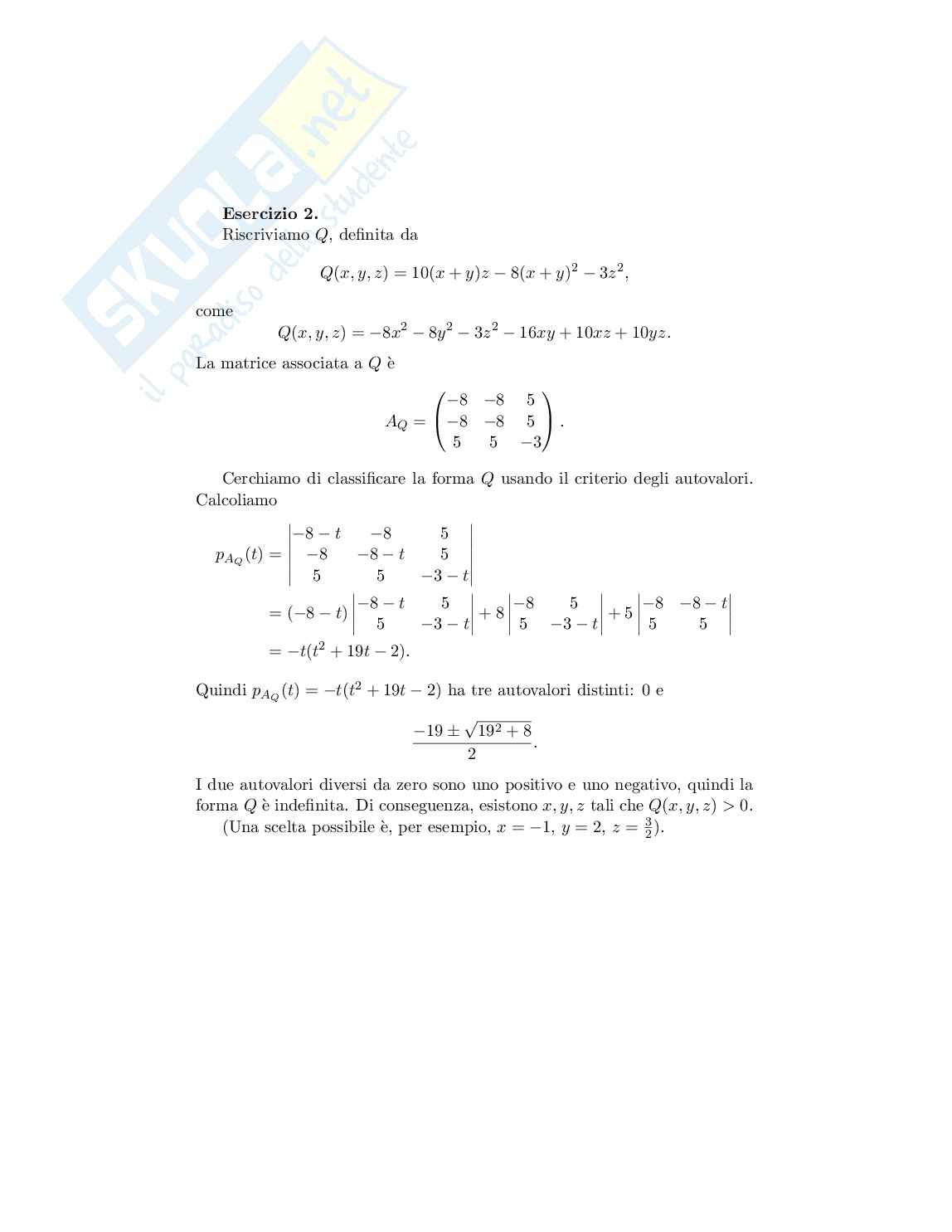 Esercitazioni di Fondamenti di algebra lineare e geometria Pag. 16