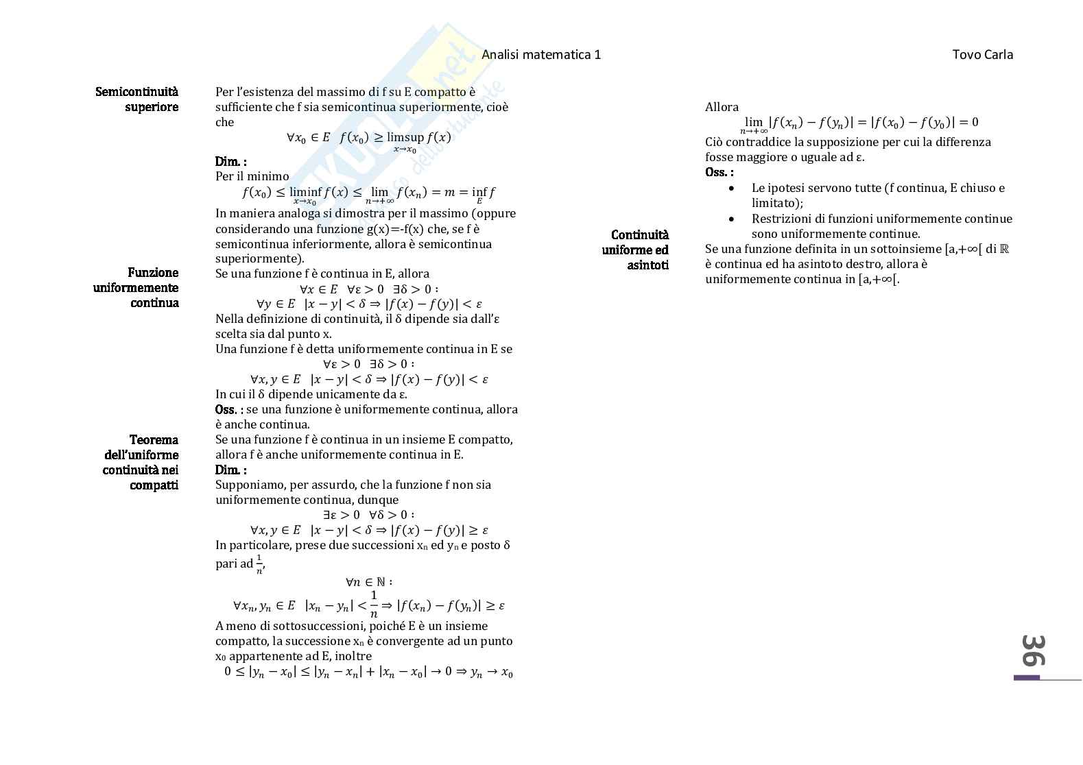 Appunti del corso di Analisi Matematica 1 Pag. 36