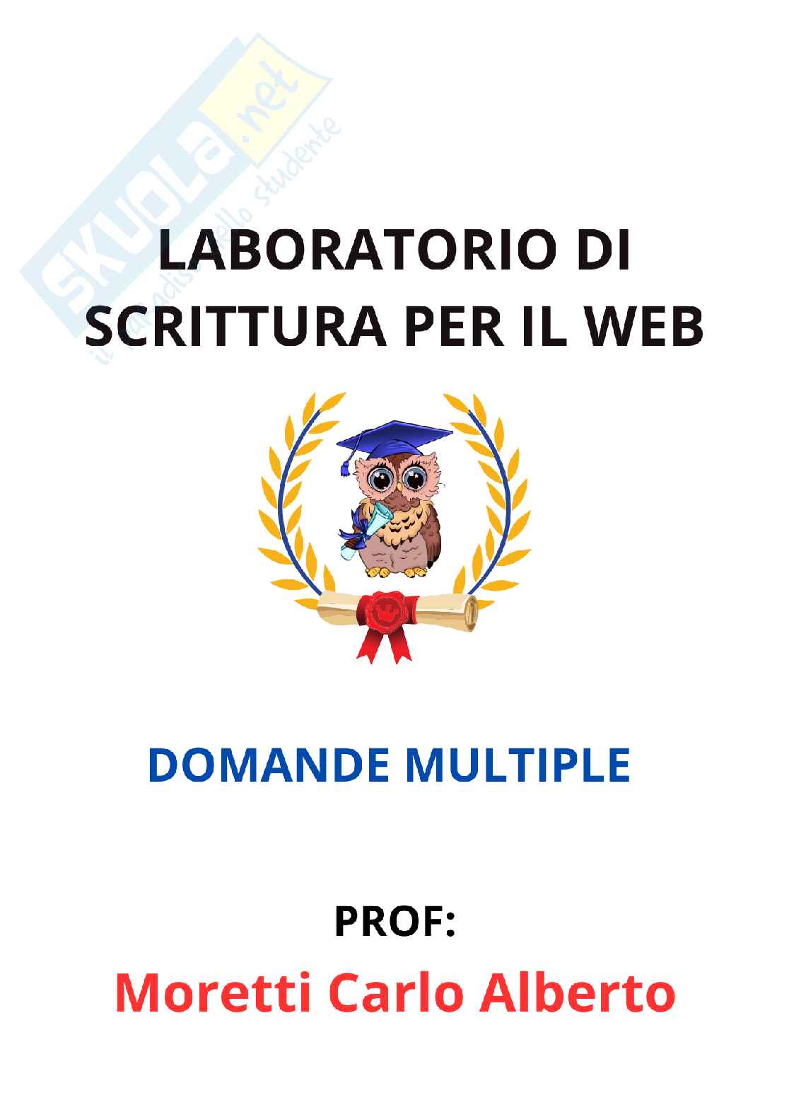 Paniere Laboratorio di scrittura per il web - Risposte multiple - aggiornato (2026) Pag. 1