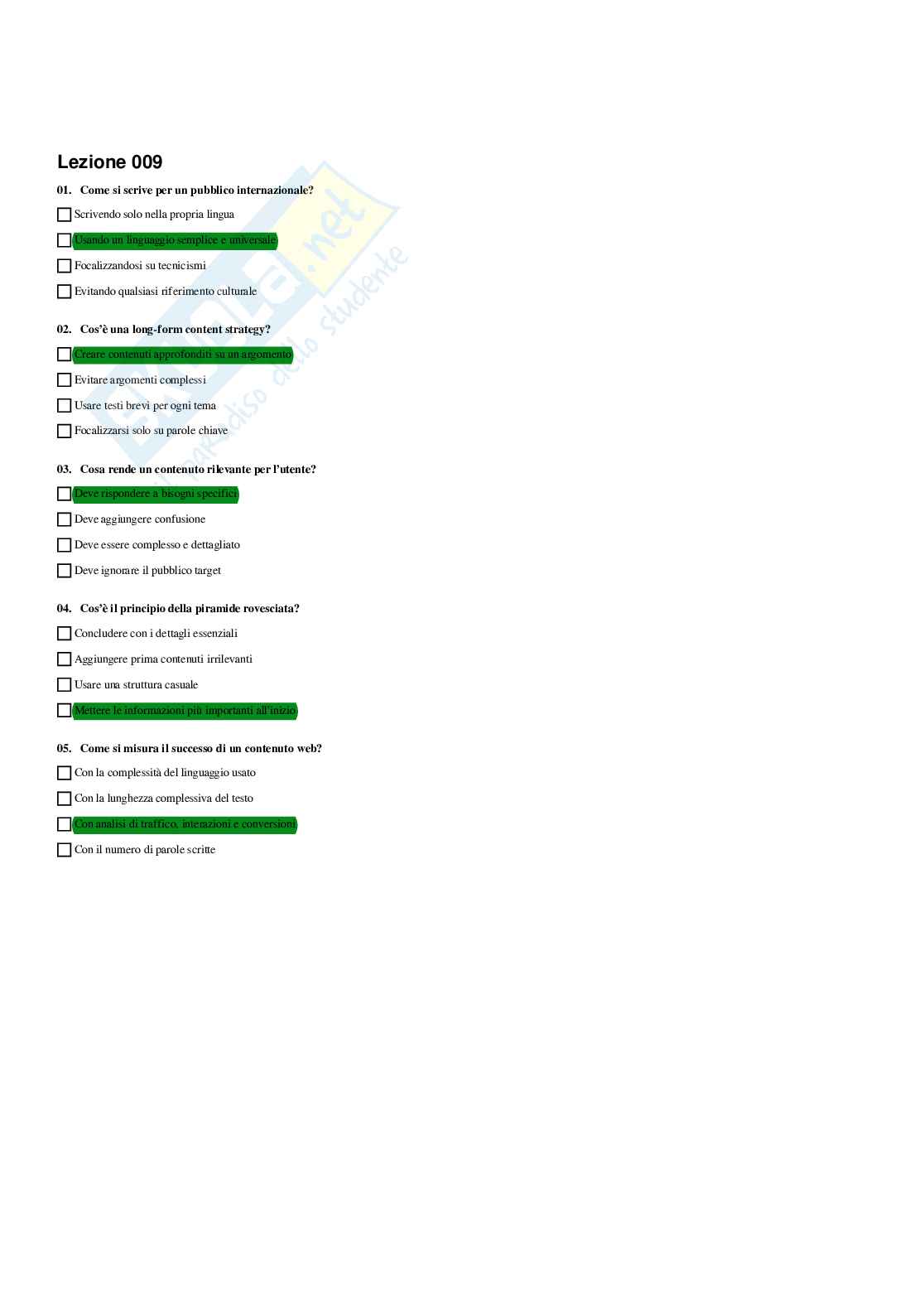 Paniere Laboratorio di scrittura per il web - Risposte multiple - aggiornato (2026) Pag. 11