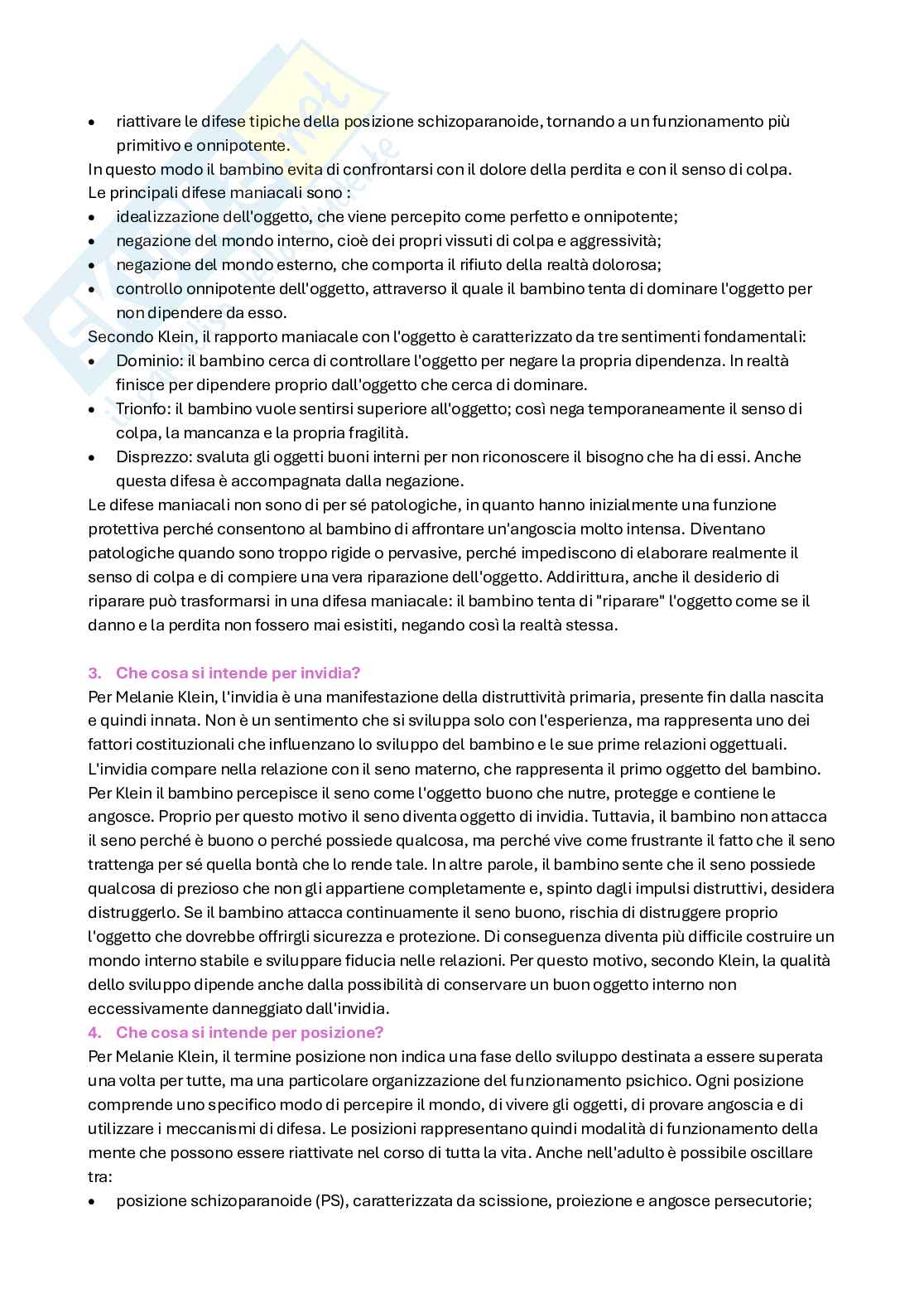 Domande e risposte esame di Psicologia dinamica progredita  Pag. 2