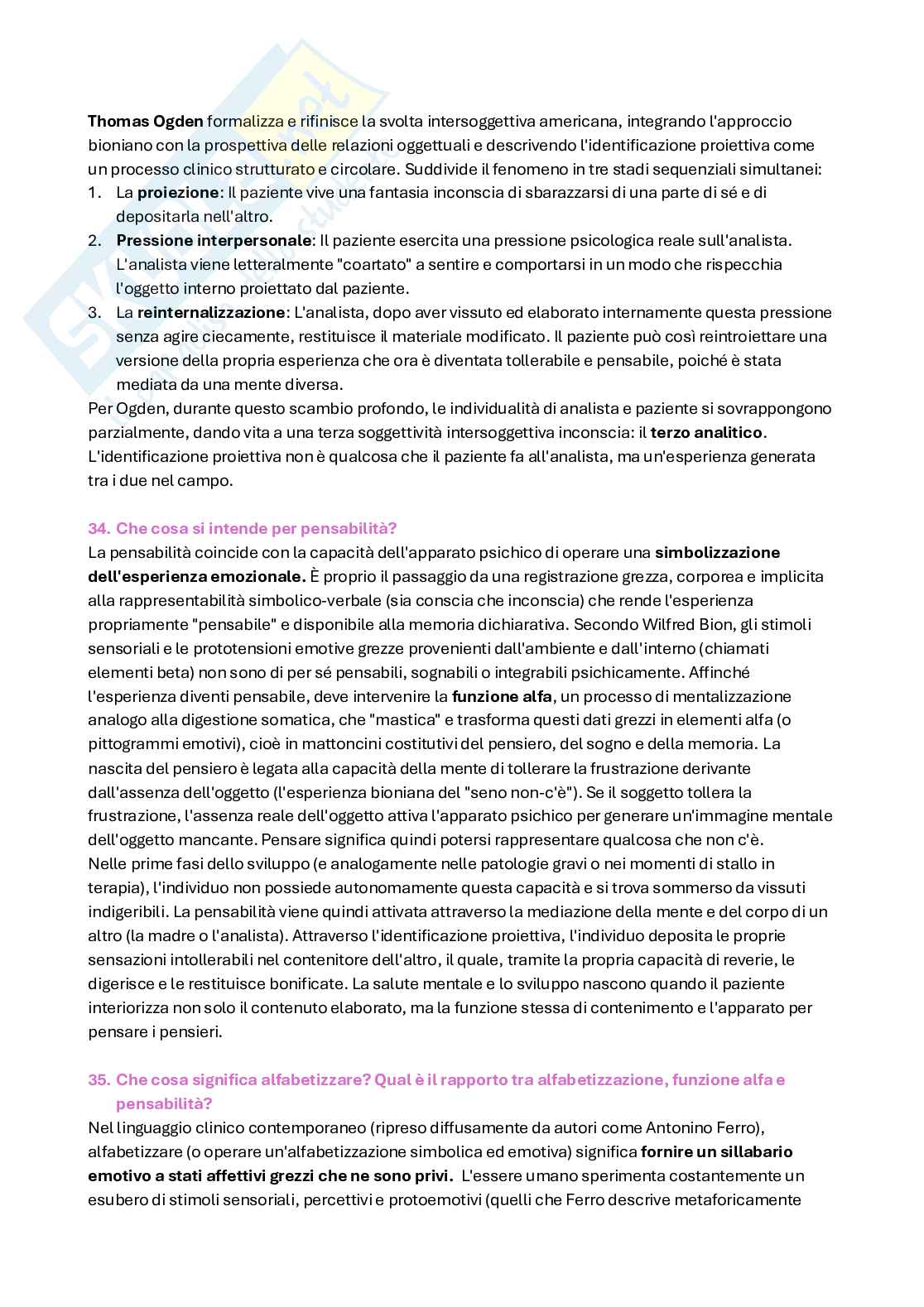 Domande e risposte esame di Psicologia dinamica progredita  Pag. 31
