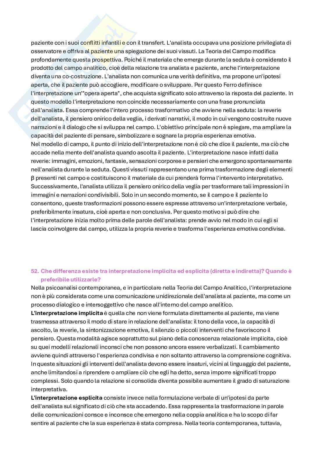 Domande e risposte esame di Psicologia dinamica progredita  Pag. 46