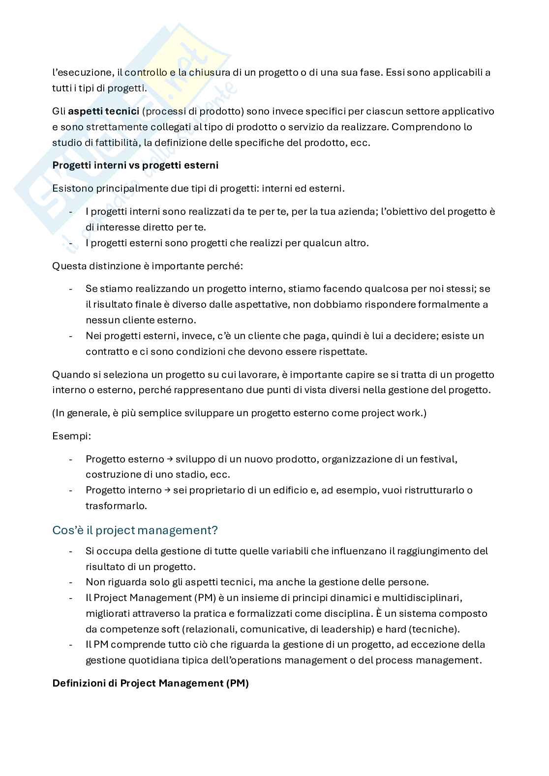 Appunti Project management (in italiano) Pag. 2