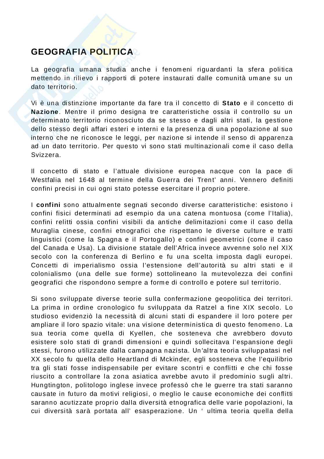 Geografia politica Pag. 1