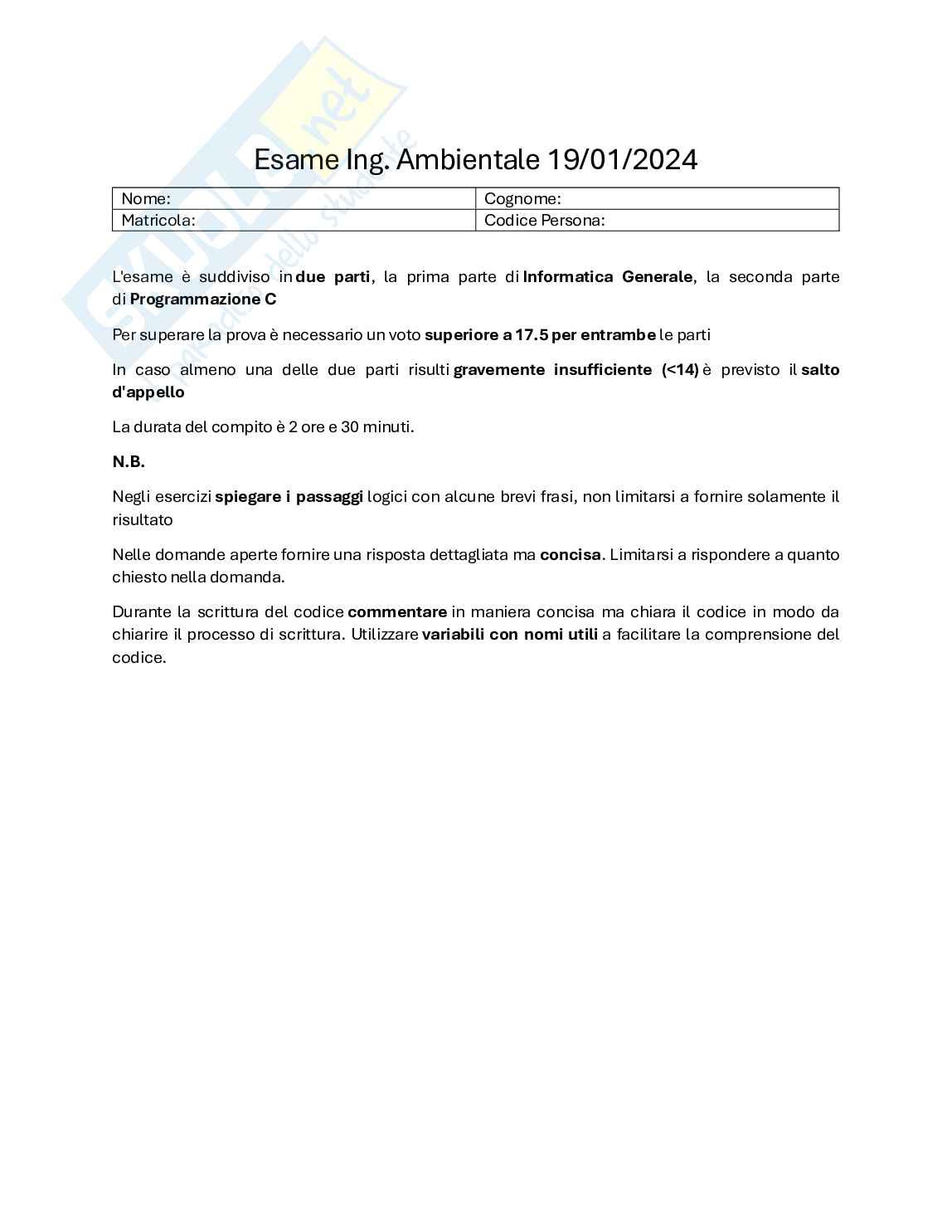 Tema d’esame svolto di Fondamenti di automatica Pag. 1