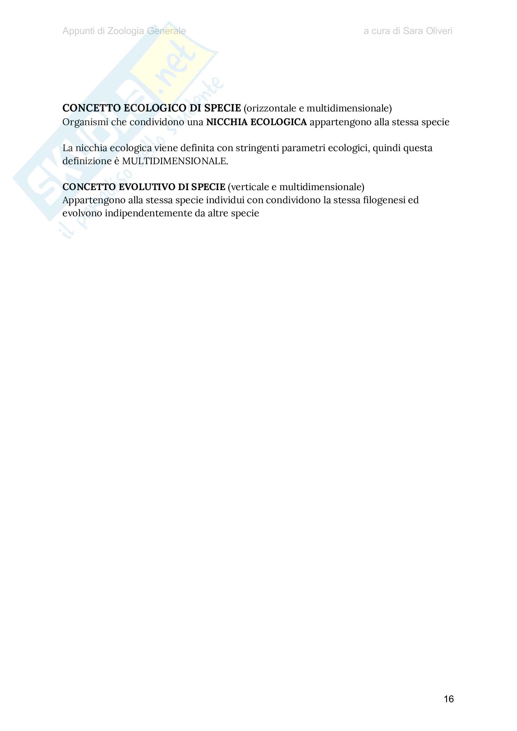 Appunti di Zoologia generale e sistematica (Tutti i phylum allegati), con approfondimenti e integrazioni basate sul libro Pag. 16