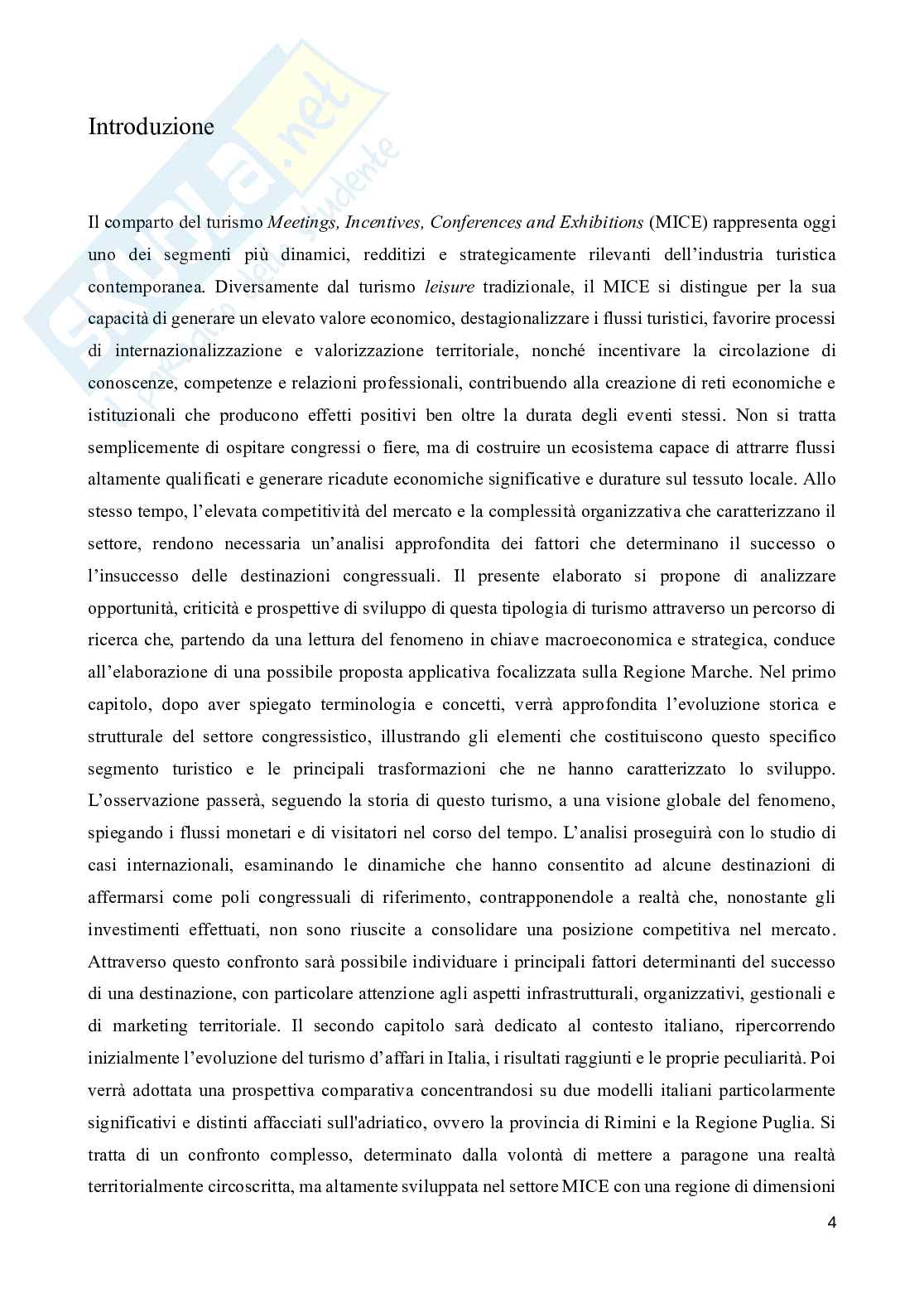 Meetings Incentives Conferences Exhibitions (MICE). Opportunità di sviluppo nelle Marche Pag. 6