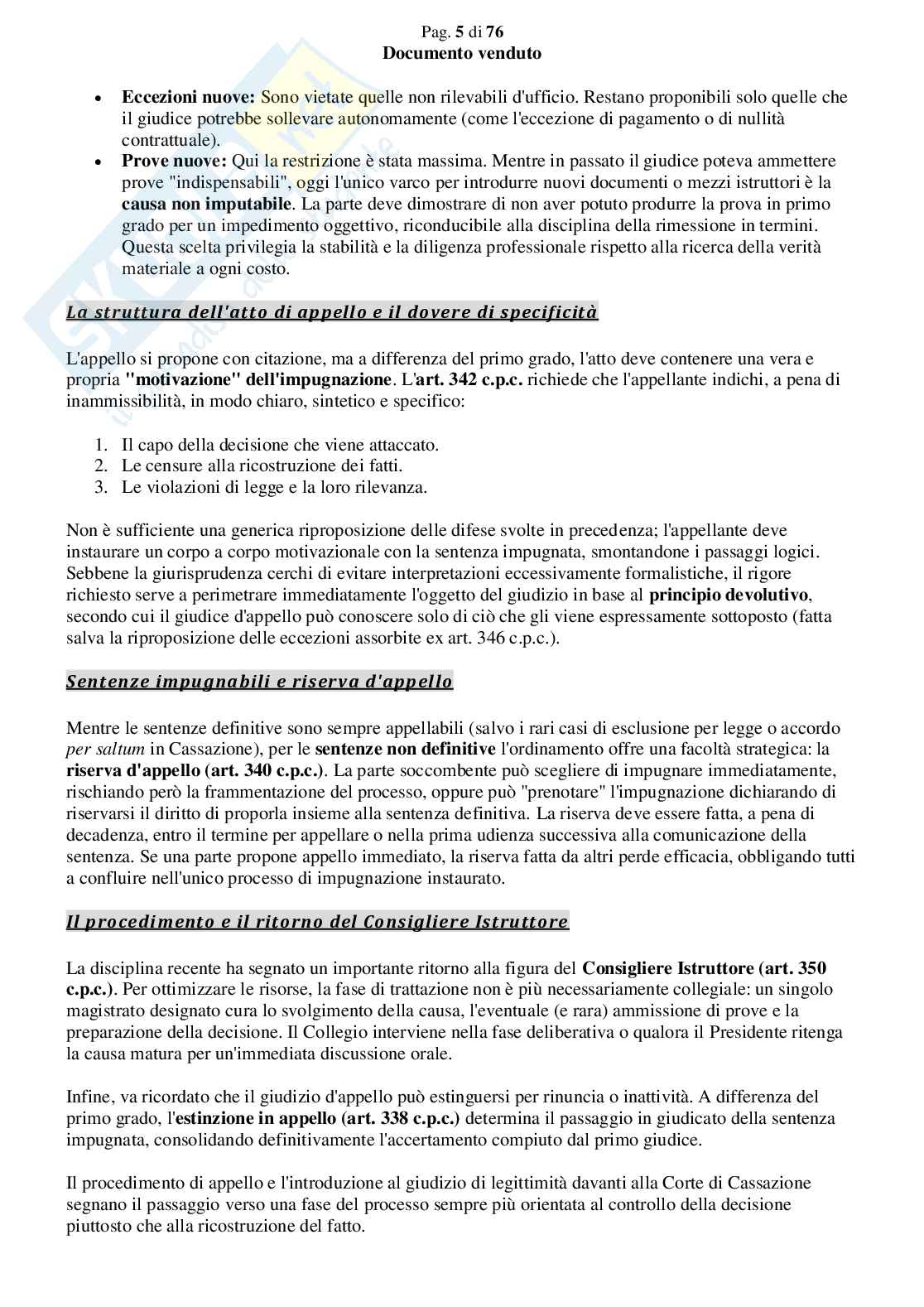 Riassunto esame Diritto processuale civile, Prof. Giussani Andrea, libro consigliato Argomenti di diritto processuale civile (2 modulo), Biavati Pag. 6