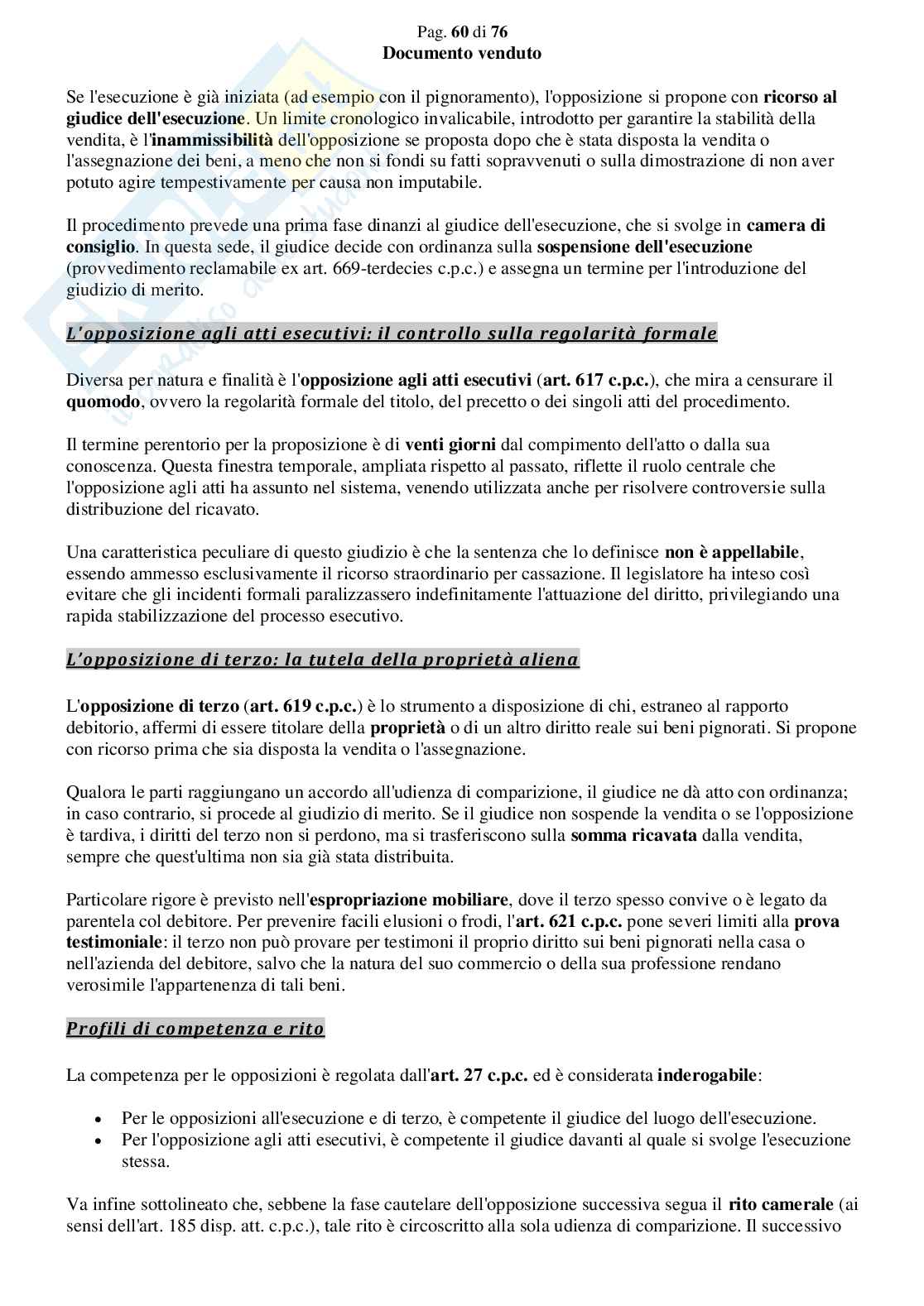 Riassunto esame Diritto processuale civile, Prof. Giussani Andrea, libro consigliato Argomenti di diritto processuale civile (2 modulo), Biavati Pag. 61