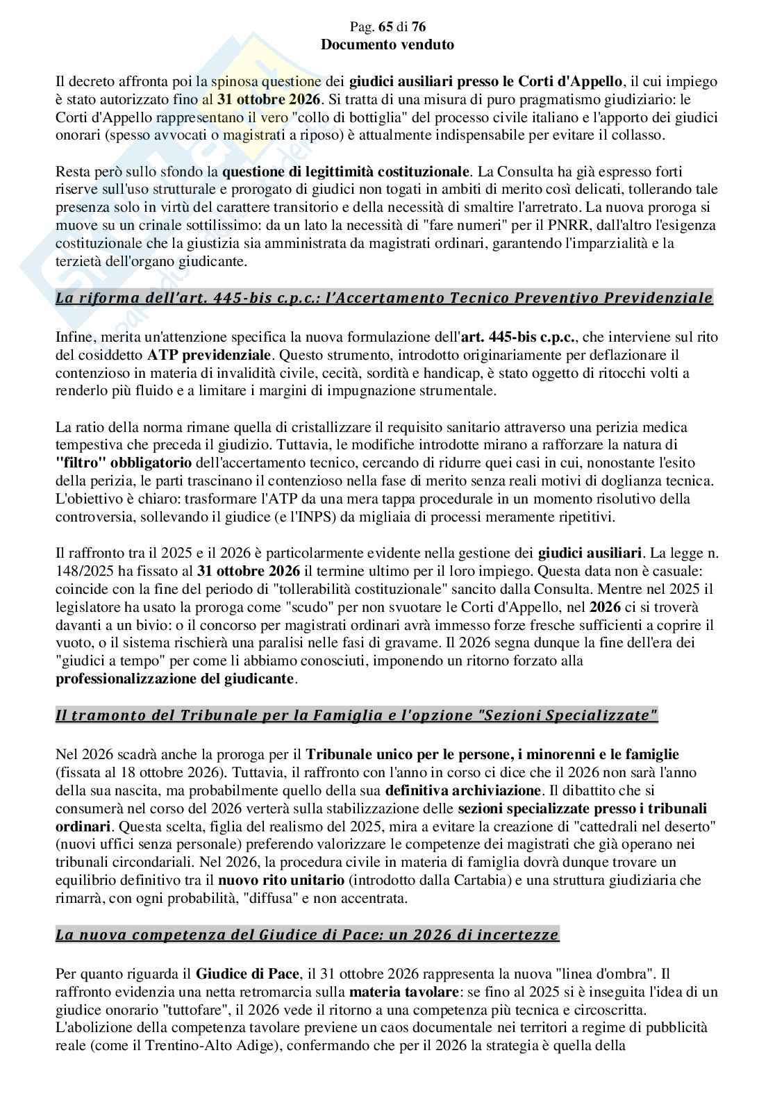 Riassunto esame Diritto processuale civile, Prof. Giussani Andrea, libro consigliato Argomenti di diritto processuale civile (2 modulo), Biavati Pag. 66