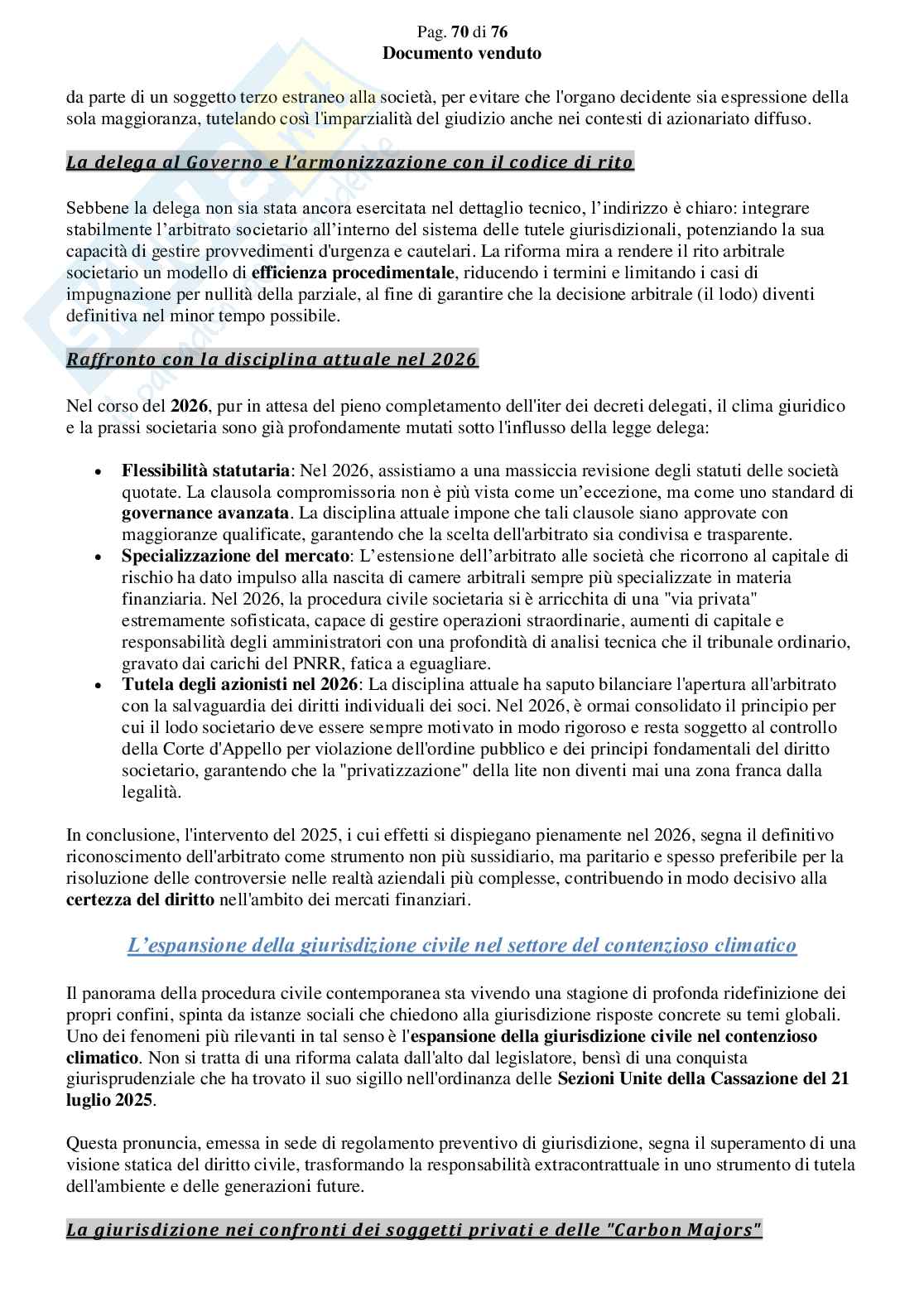 Riassunto esame Diritto processuale civile, Prof. Giussani Andrea, libro consigliato Argomenti di diritto processuale civile (2 modulo), Biavati Pag. 71