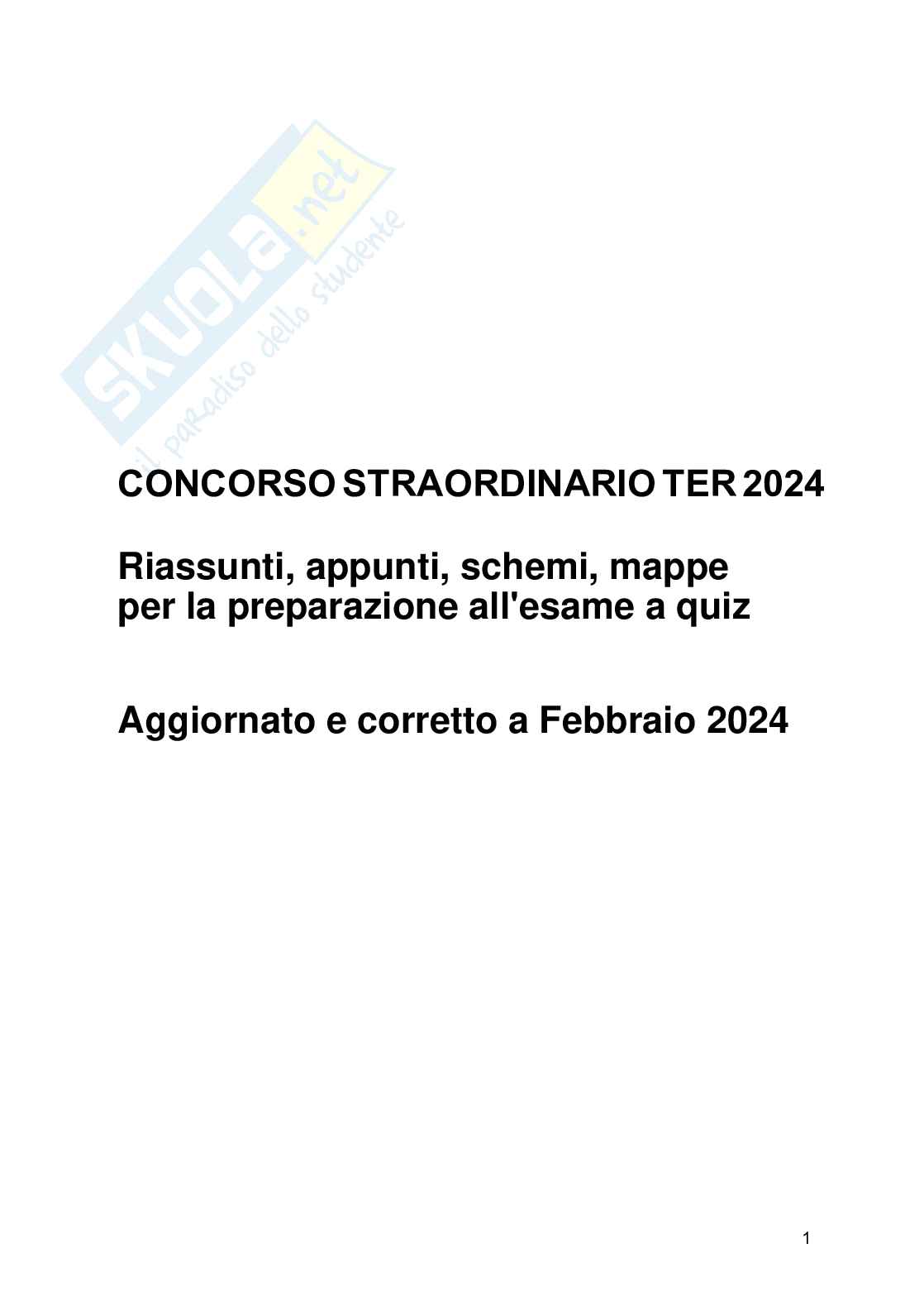 Concorso Straordinario Ter 2023 schemi mappe quiz docenti 2024 Pag. 1