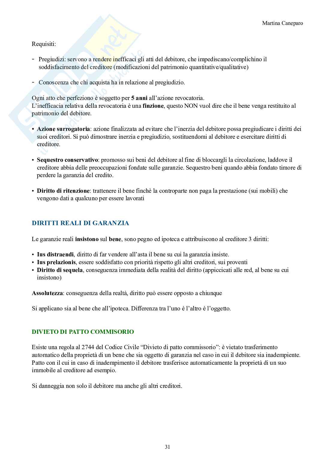 Diritto privato – Teoria (soggetti, diritti reali, obbligazioni, contratto) Pag. 31
