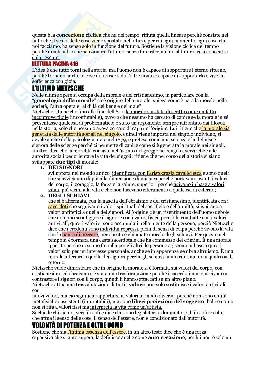 Appunti di Storia della filosofia moderna su Nietzsche e Freud  Pag. 6