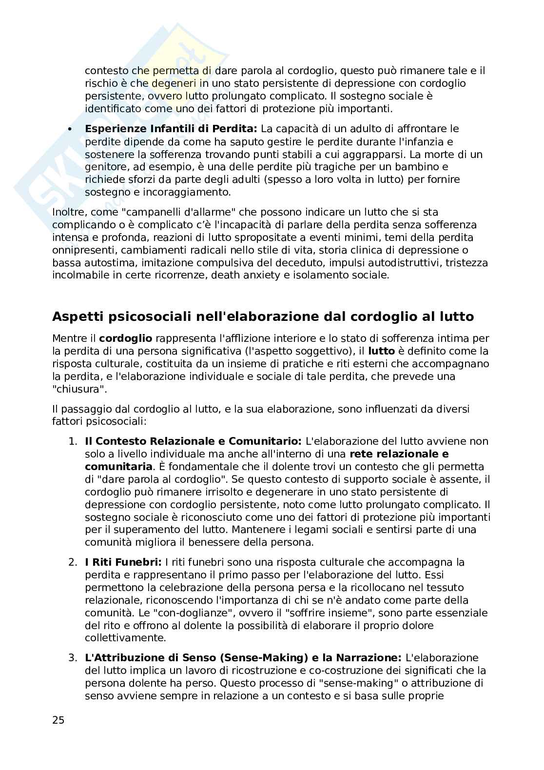 Domande e risposte esame di Psicologia delle relazioni fine-vita perdita e morte Pag. 26