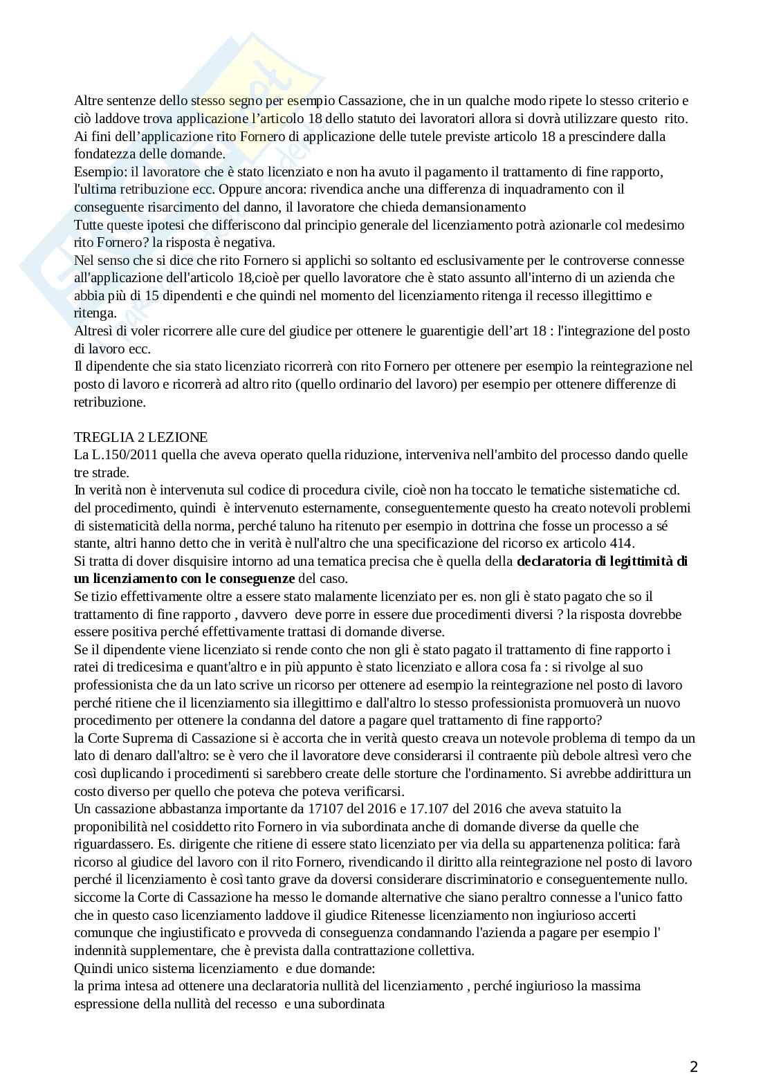 Appunti Processo del lavoro Pag. 2
