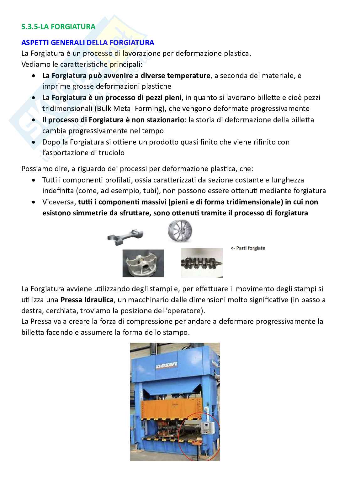 Tecnologie industriali, parte 3 - Forgiatura Pag. 1