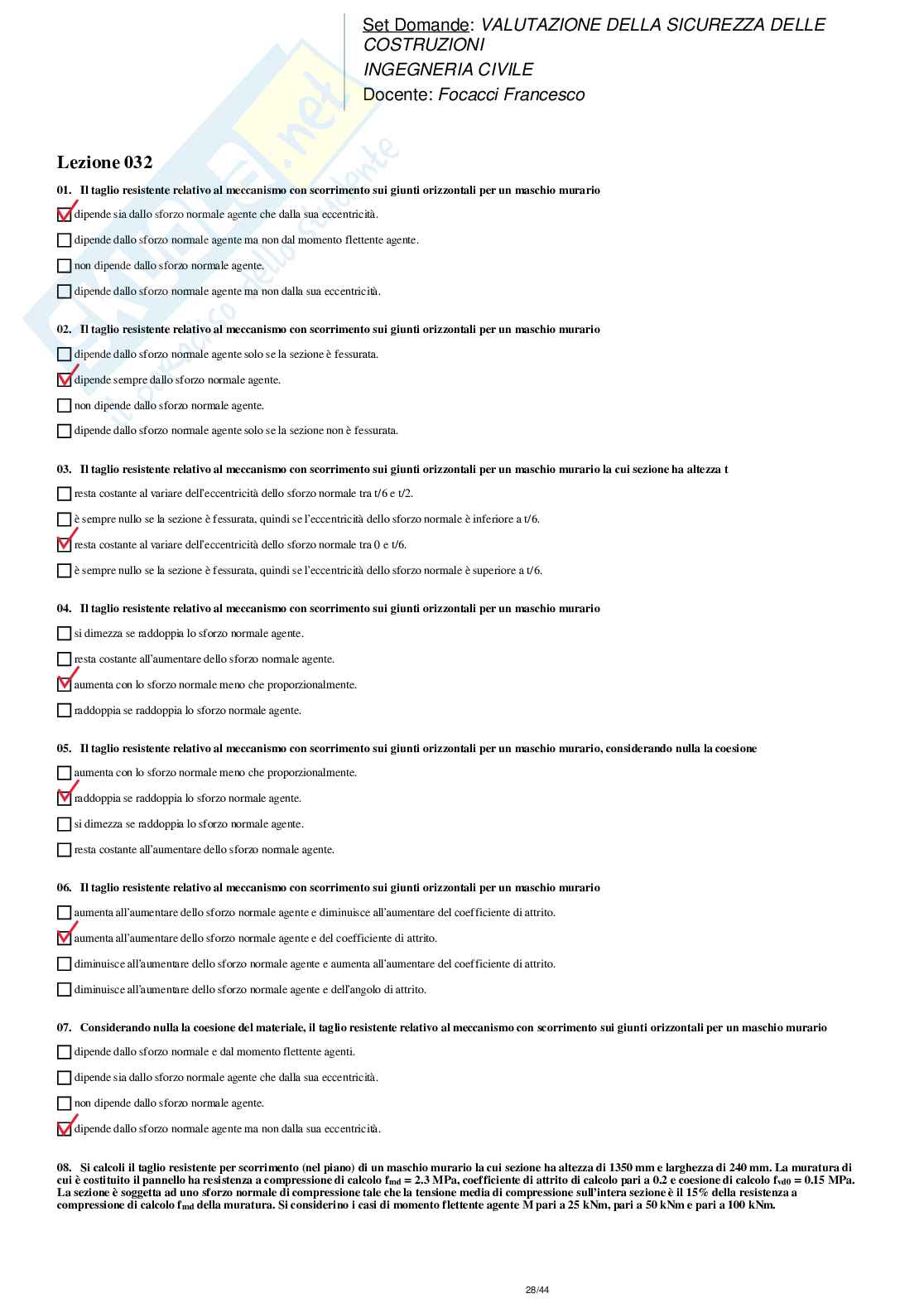 Paniere nuovo completo di Valutazione della sicurezza delle costruzioni Pag. 46
