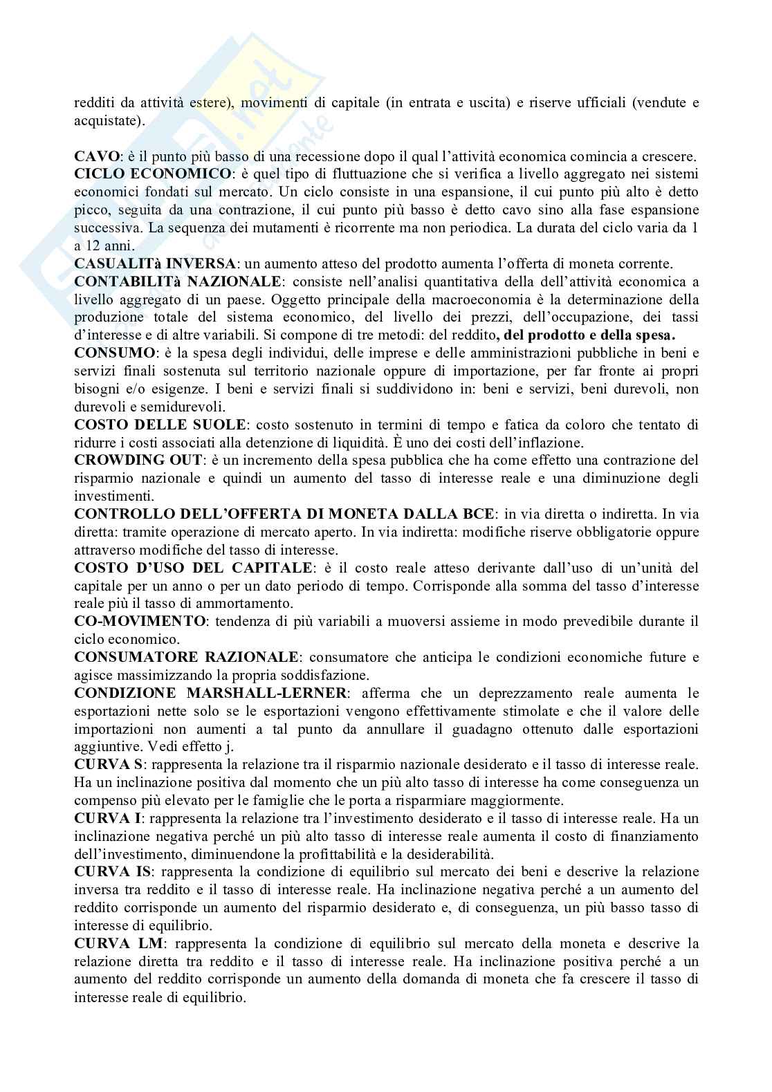 Definizioni macroeconomiche Pag. 2