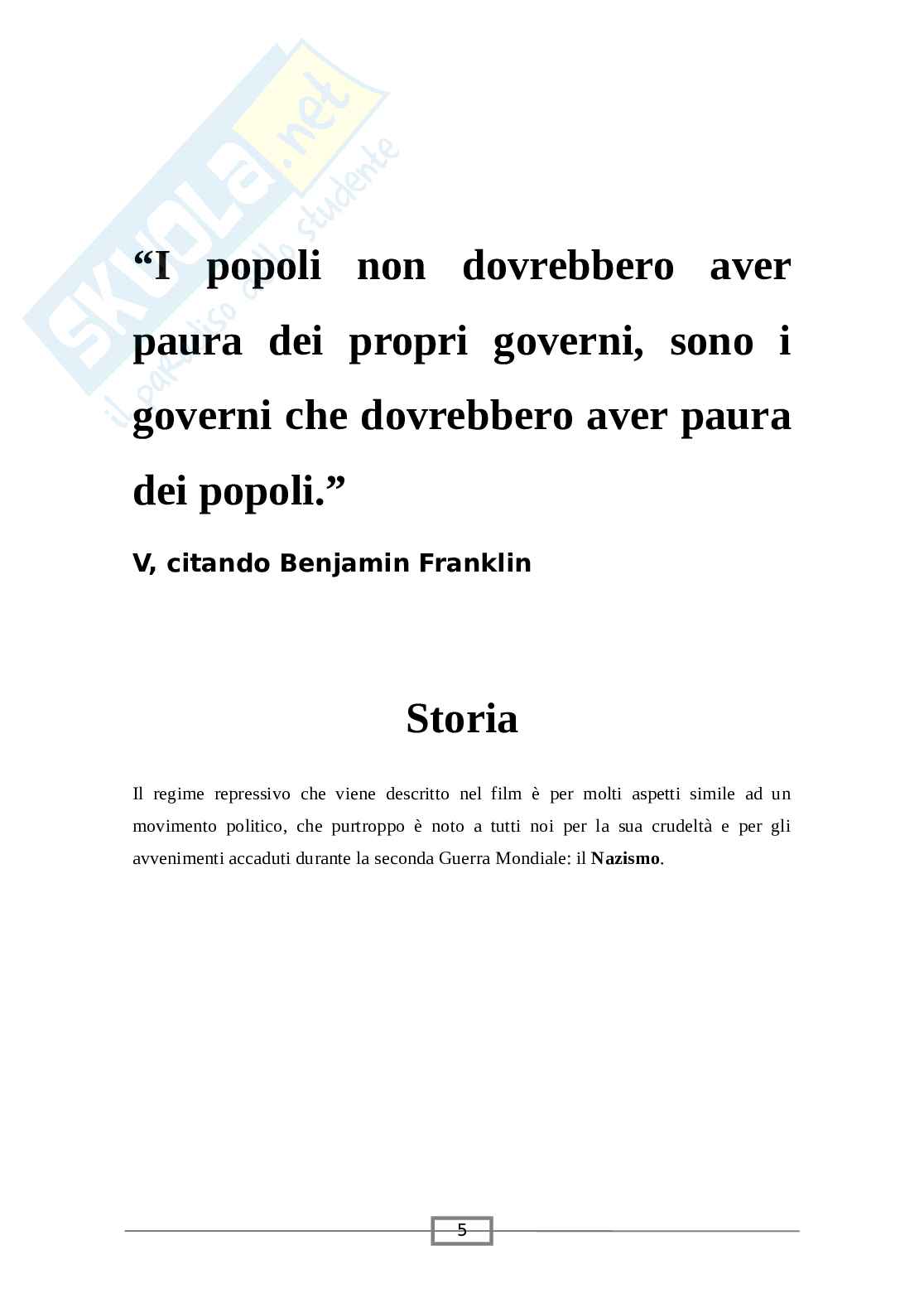 V per Vendetta - Tesina liceo scientifico Pag. 6