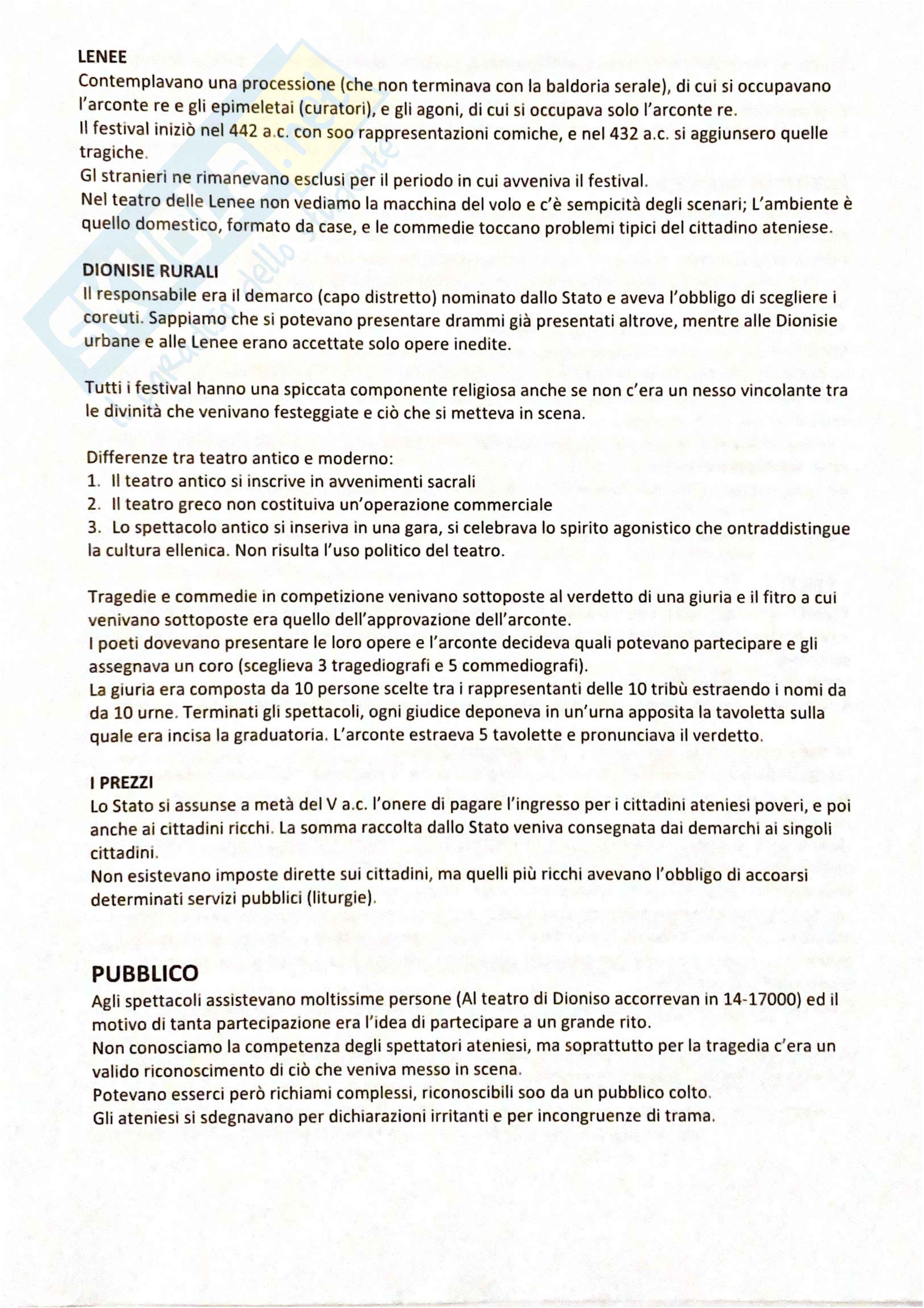 Riassunto esame Drammaturgia classica, Prof. Galimi Valeria, libro consigliato Nel nome di Dioniso, Albini Pag. 6