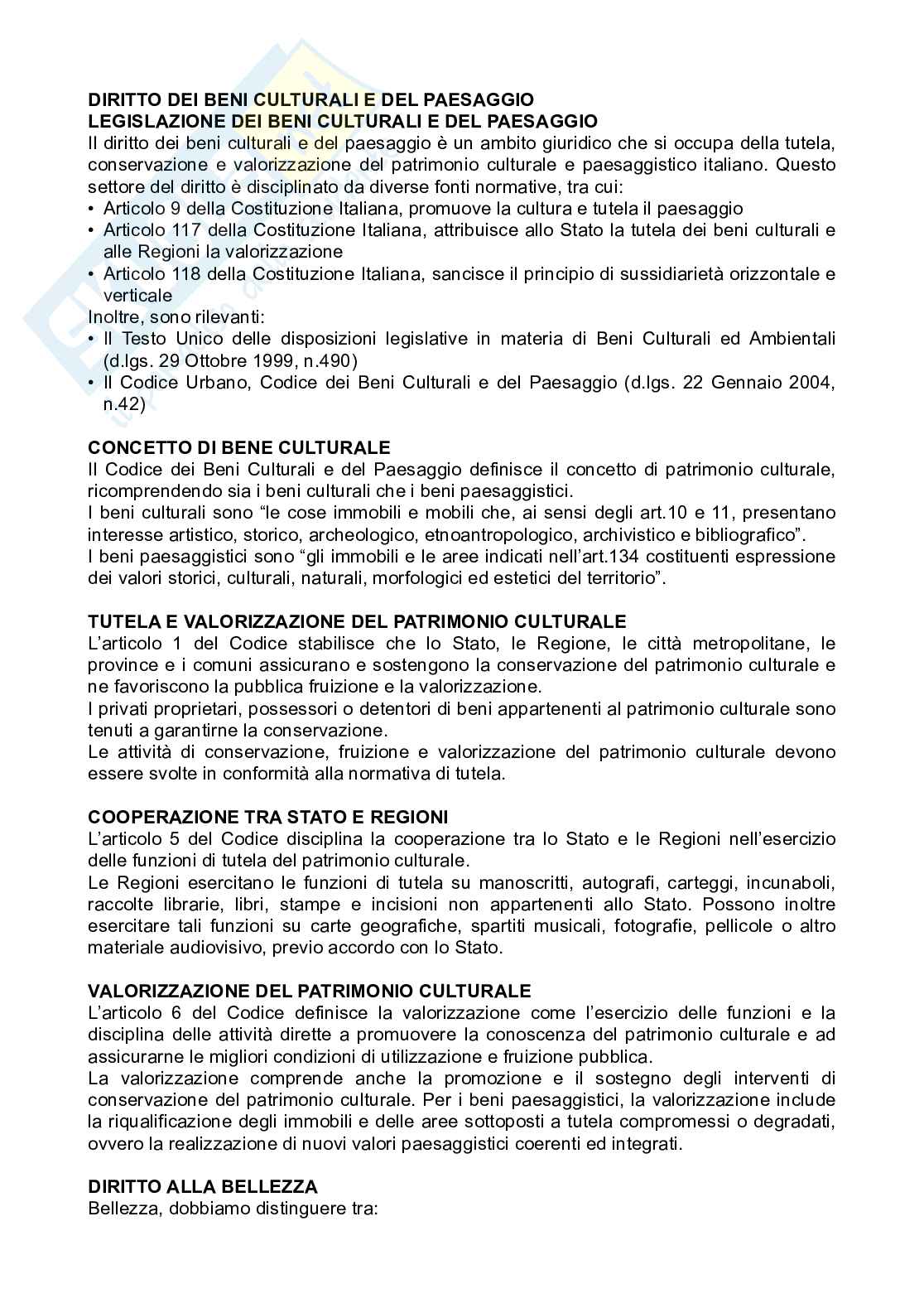Appunti di Diritto costituzionale e legislazione dei beni culturali Pag. 1