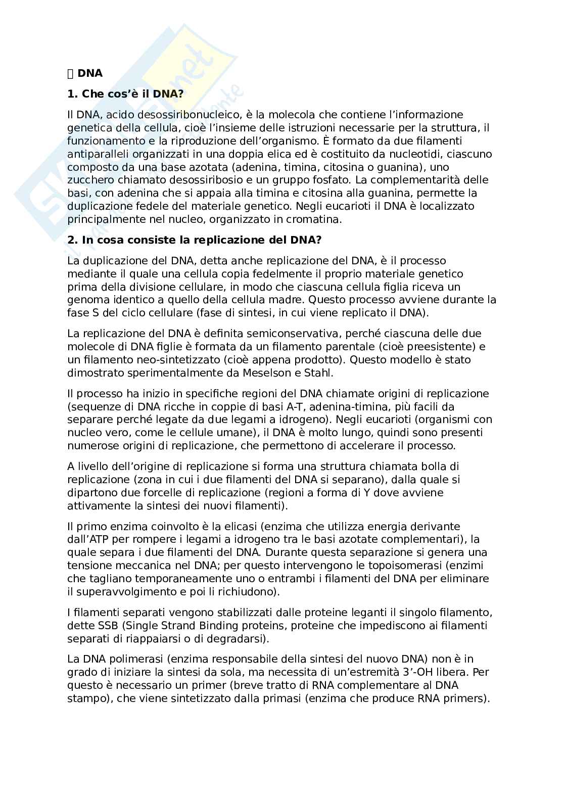 Tre domande Biologia Pag. 1