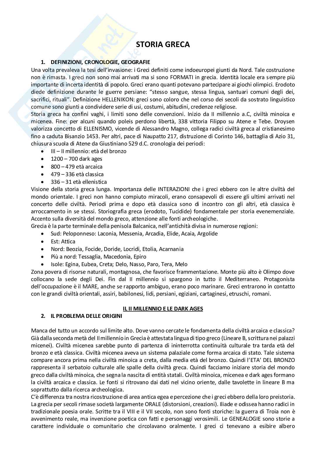 Storia greca 2000-336 a.C. Pag. 1