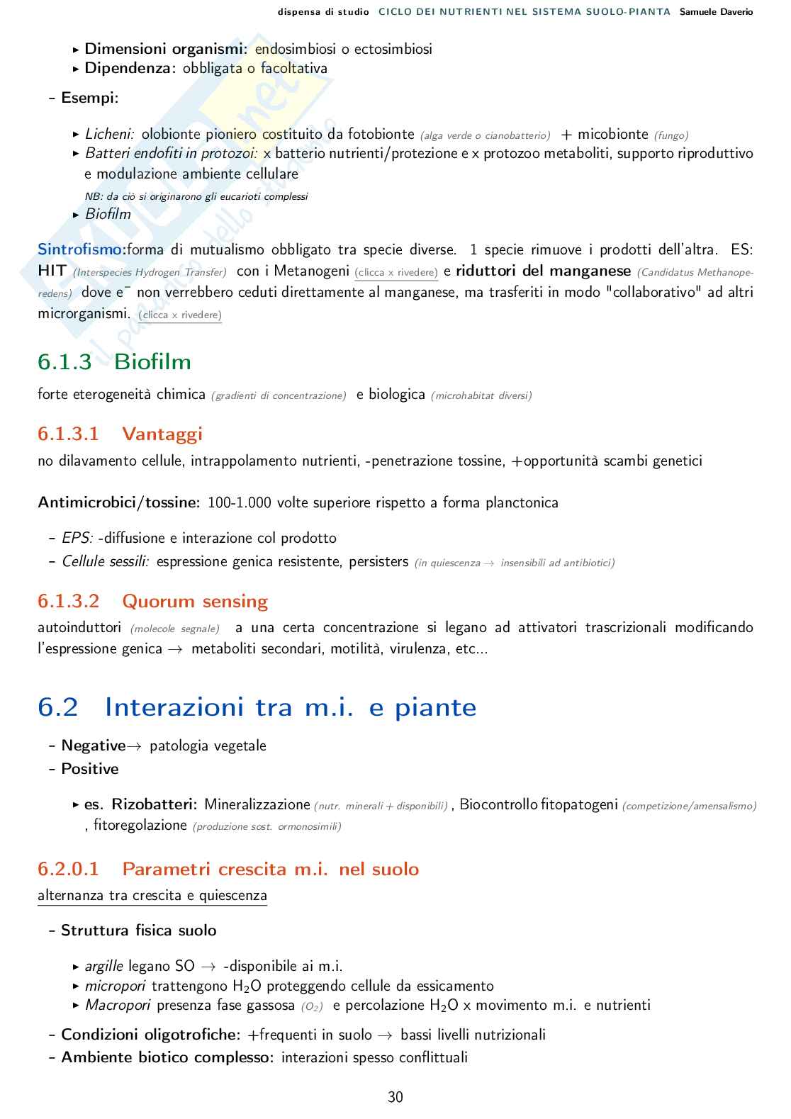 Ciclo dei Nutrienti nel sistema suolo pianta  Pag. 31