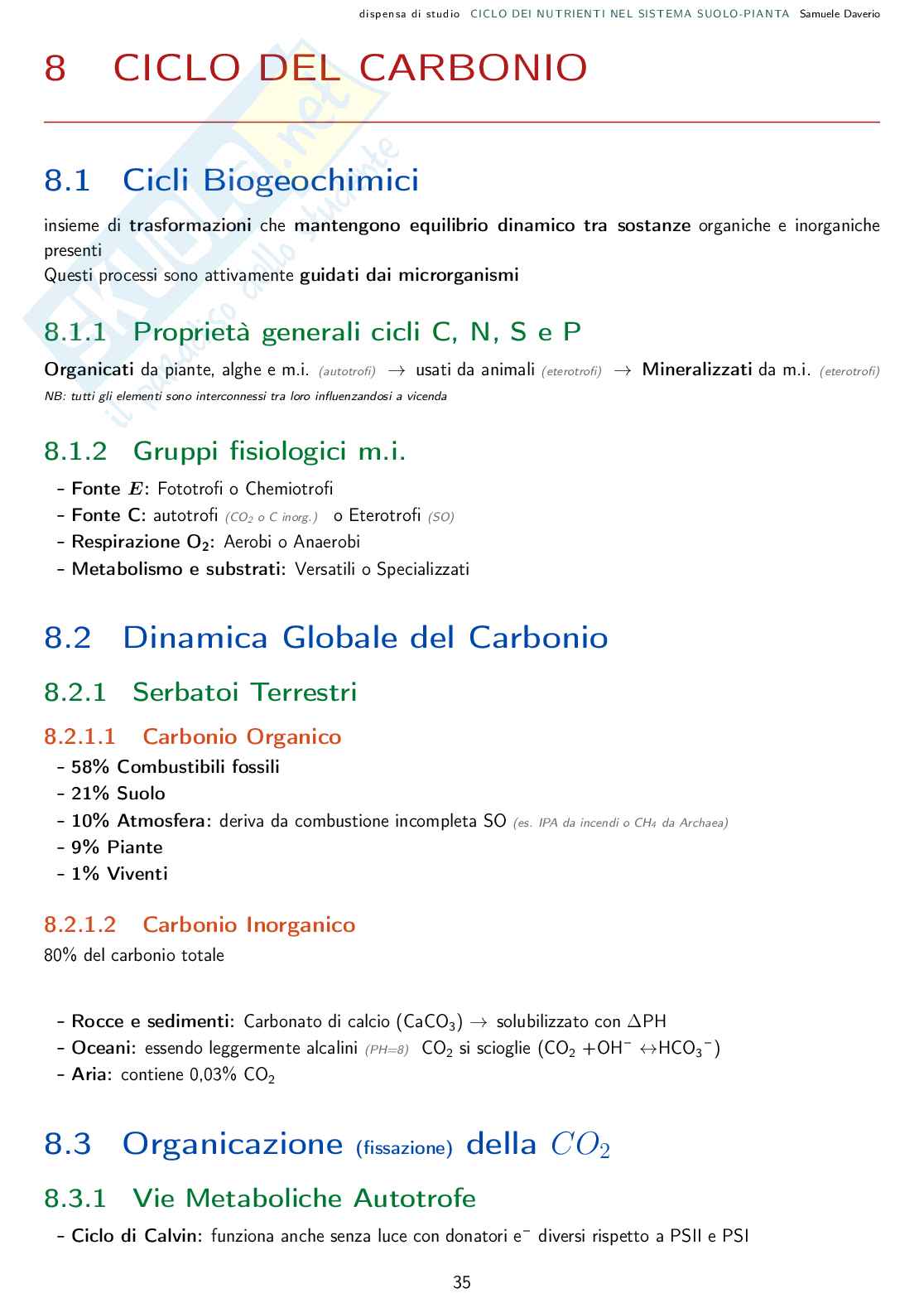 Ciclo dei Nutrienti nel sistema suolo pianta  Pag. 36