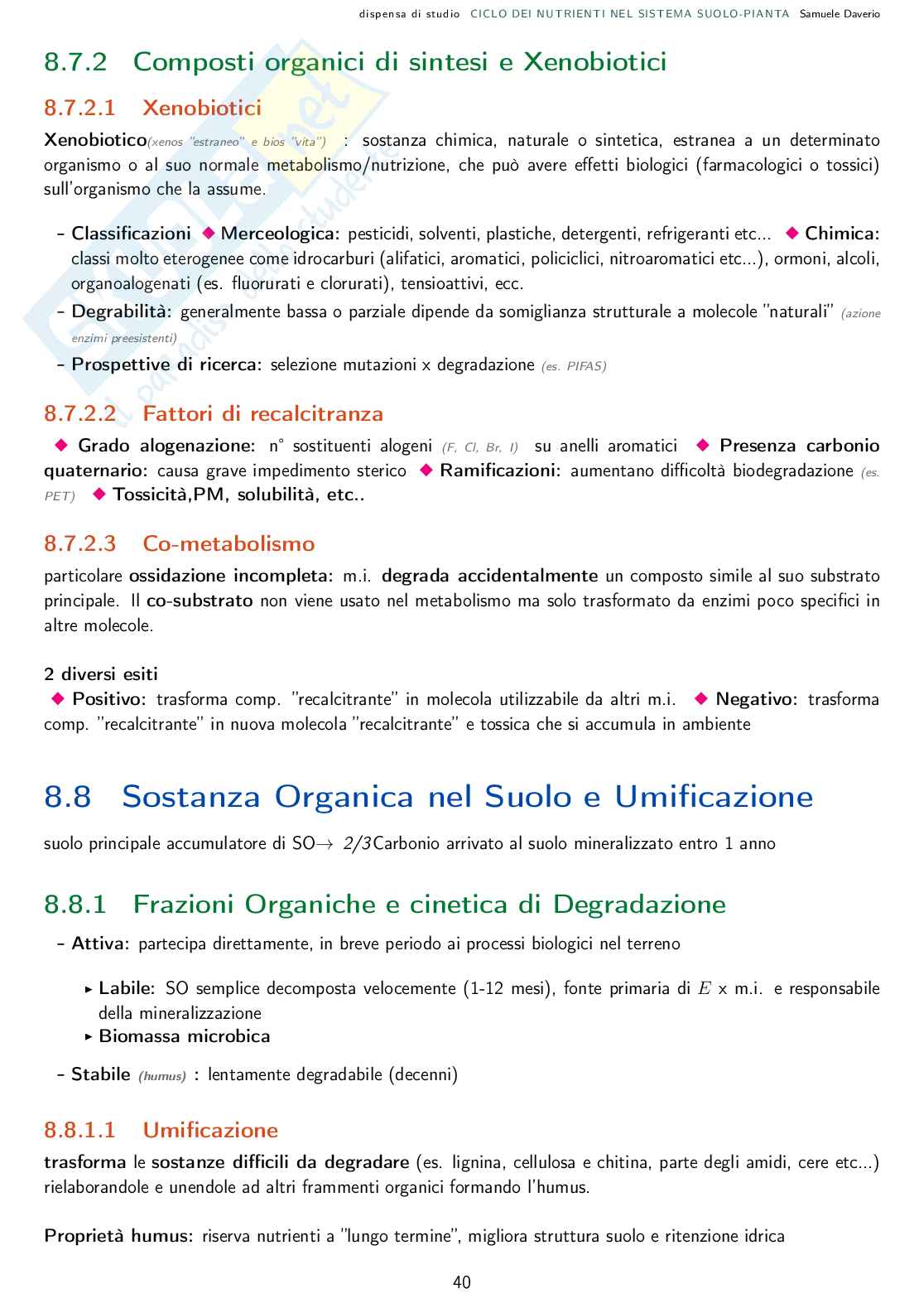 Ciclo dei Nutrienti nel sistema suolo pianta  Pag. 41