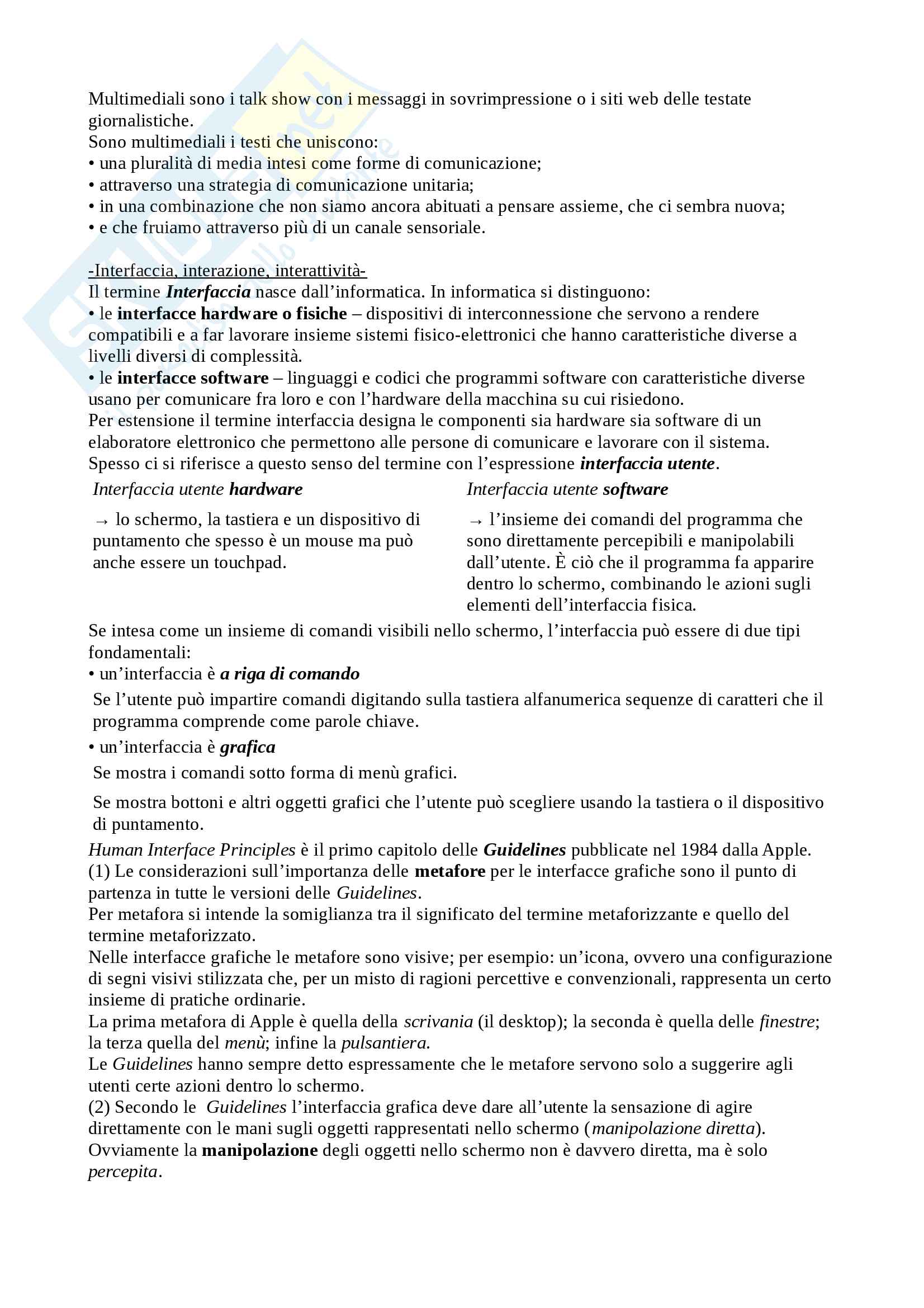Appunti esame Semiotica dei Nuovi Media, prof. Cosenza, libro consigliato "Introduzione alla semiorica dei nuovi media" G. Cosenza Pag. 2