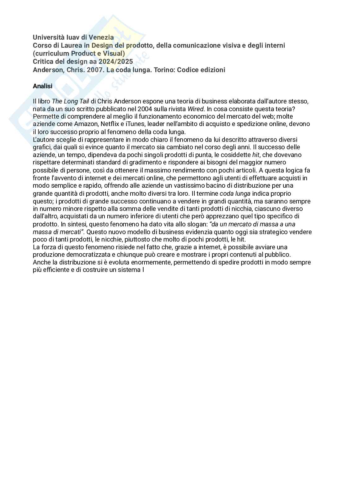 Analisi sui libri Pag. 1