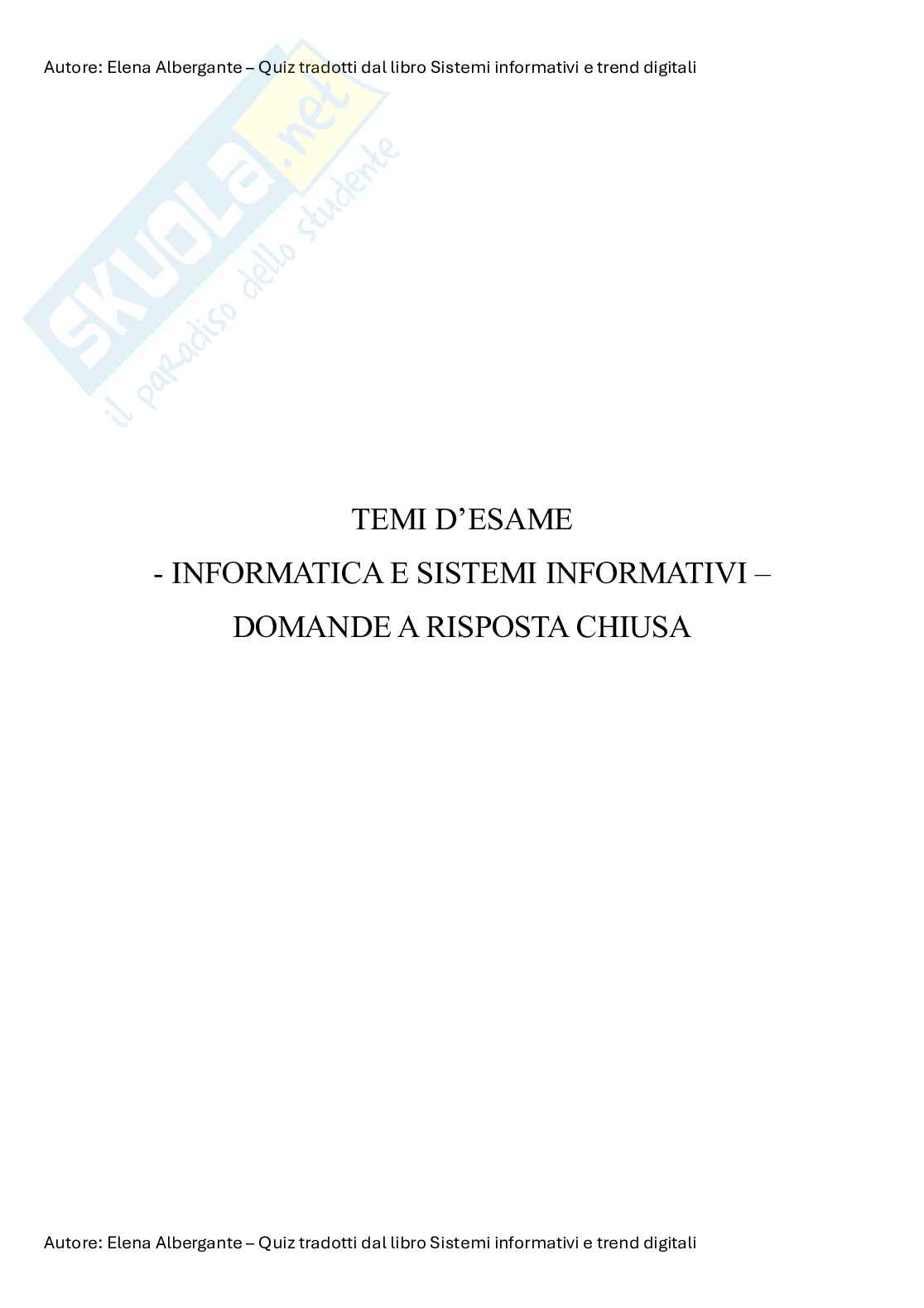 Esame Sistemi informativi e basi di dati
