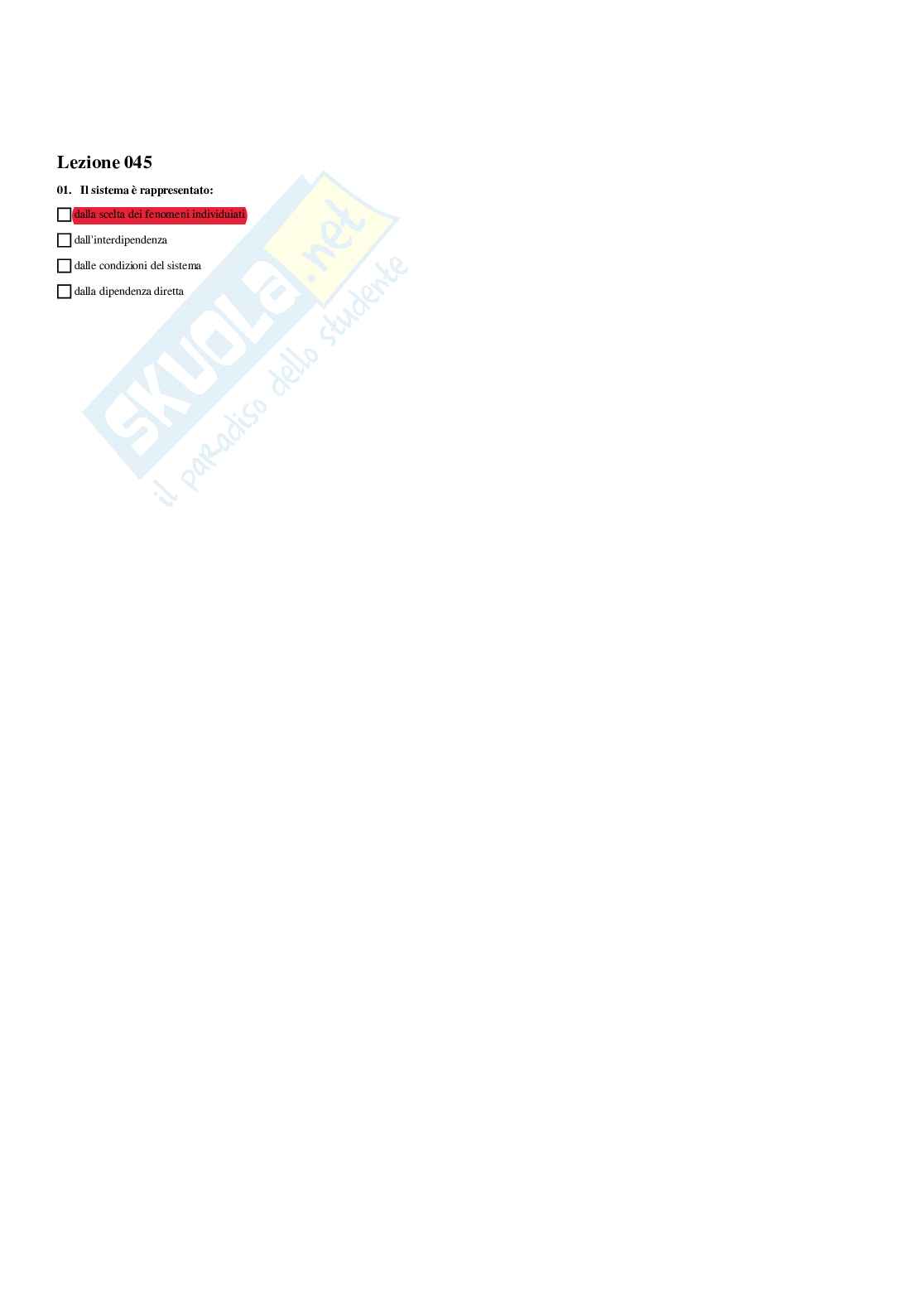 Paniere Sociologia del benessere e degli stili di vita (2026) - Risposte multiple corrette Pag. 46